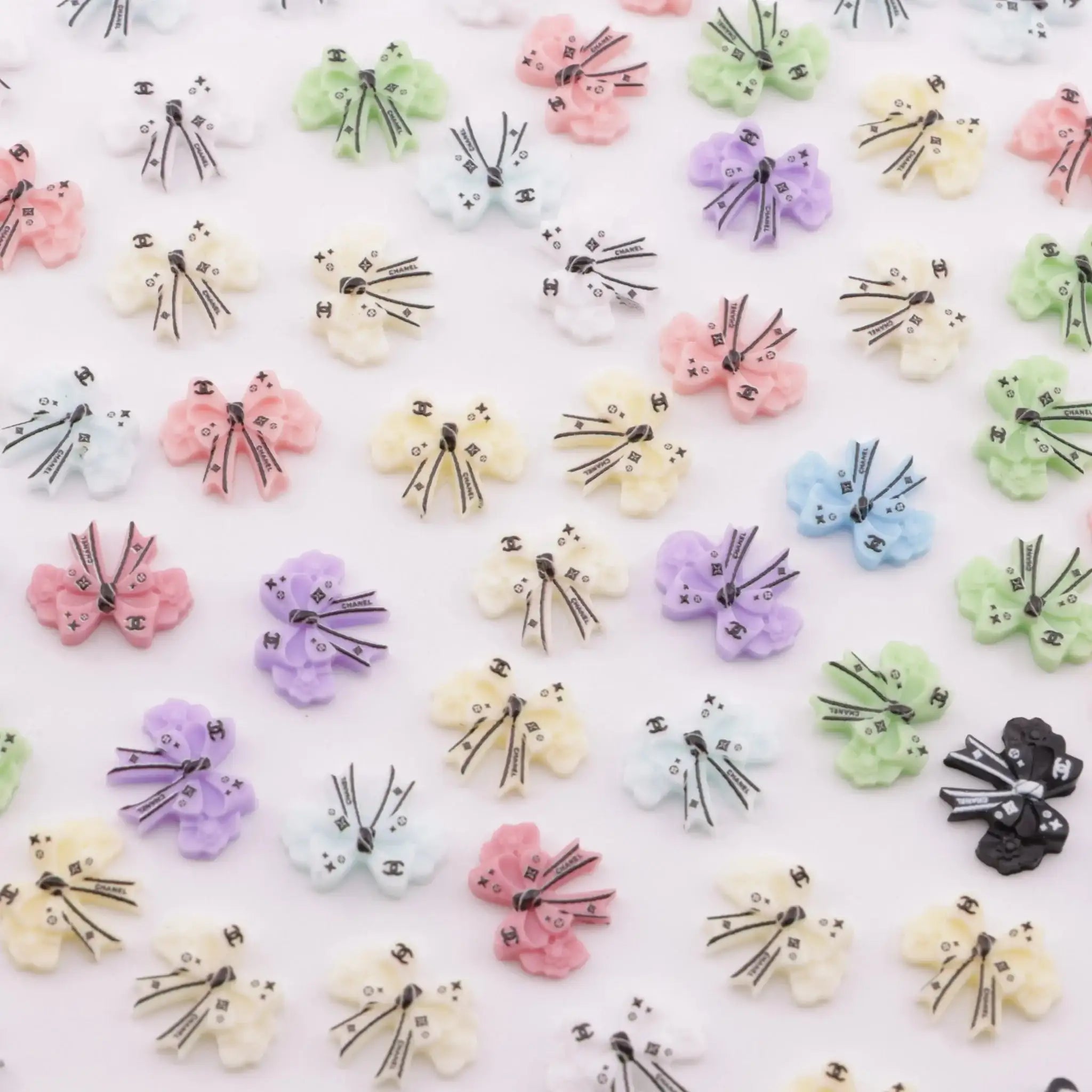 10*13mm Cc Bowknot Resin Nail Stickers -Zoe DIY Wholesale