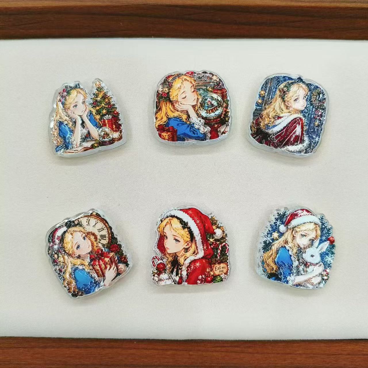 Christmas Fairy Tale Girl Acrylic Beads - Used For Decorating Beaded Pens And Keychains,Random Mix