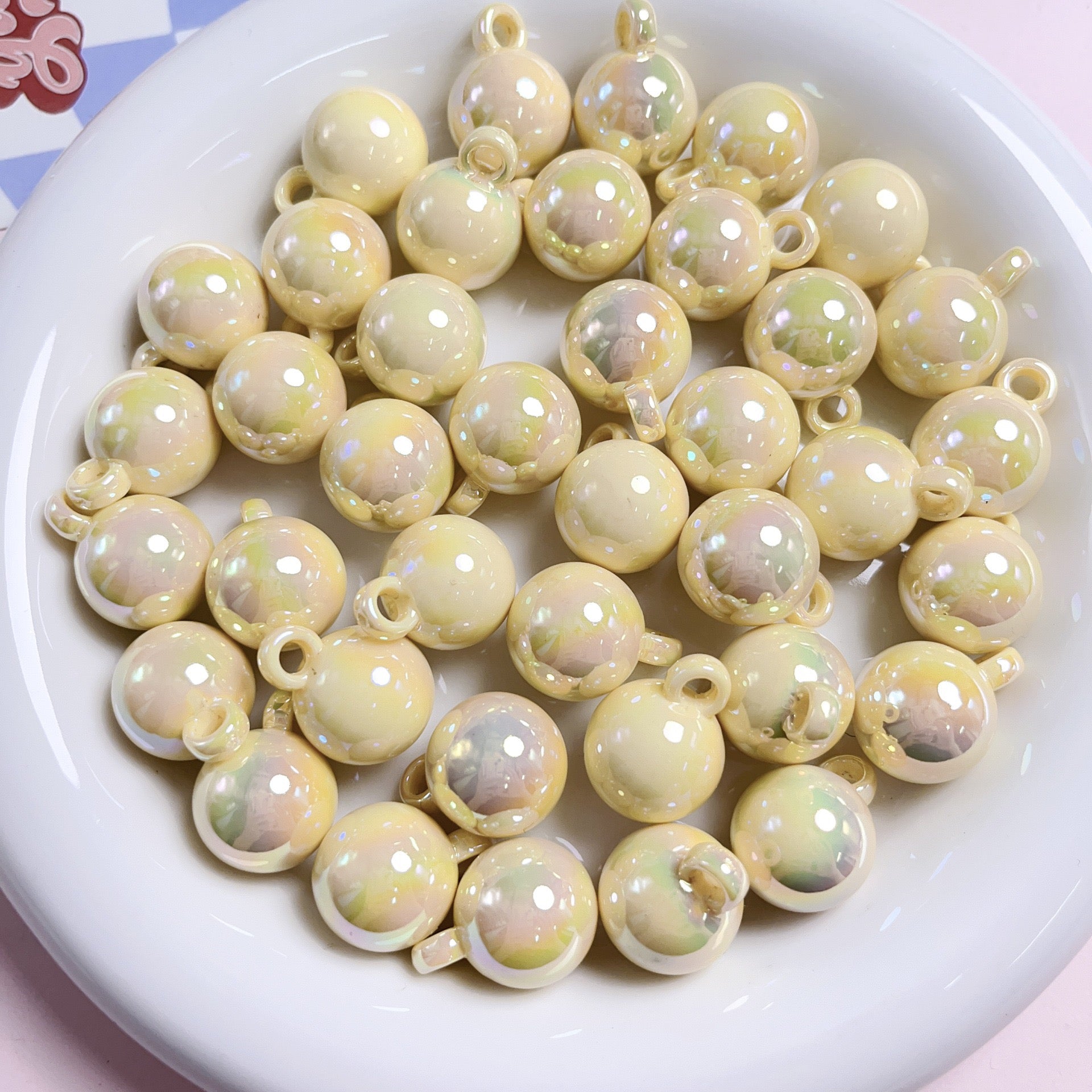 FS2383-16MM UV Solid Color Acrylic Beads For Making Car Hangers