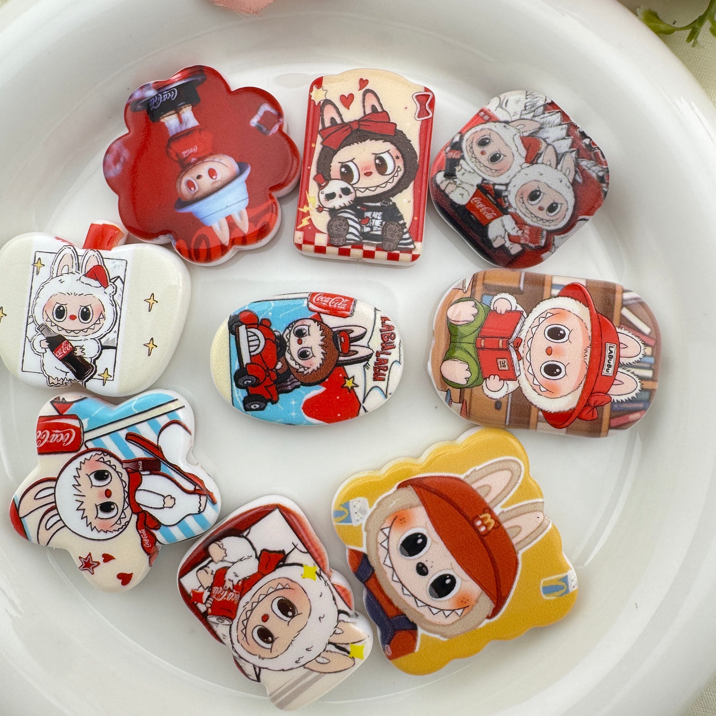 FS6737-Labubu Printed Acrylic Beads Zoe's DIY Shop