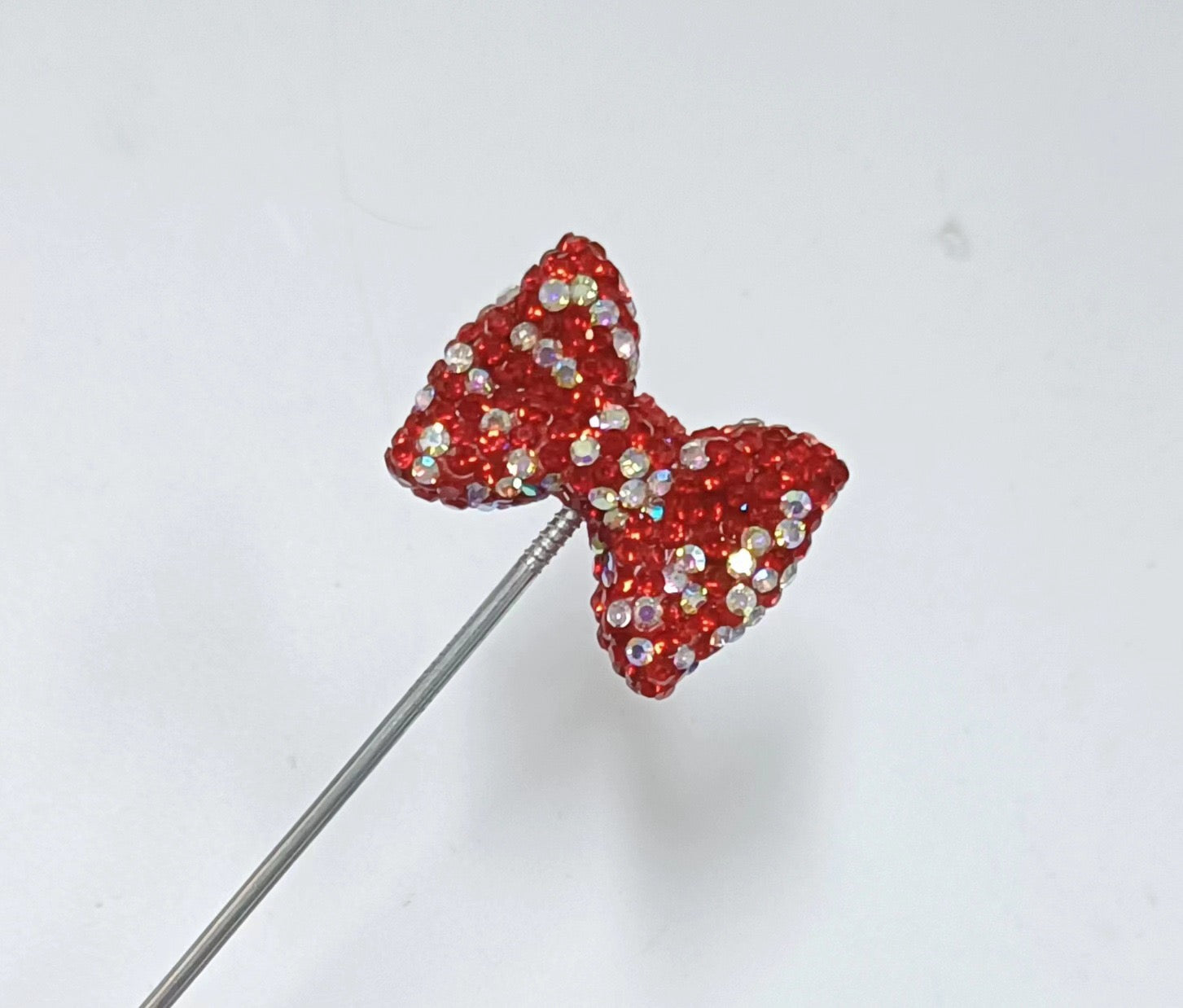 Bling Bling Multi-Color Clay Bow Beads with Shiny Rhinestones,