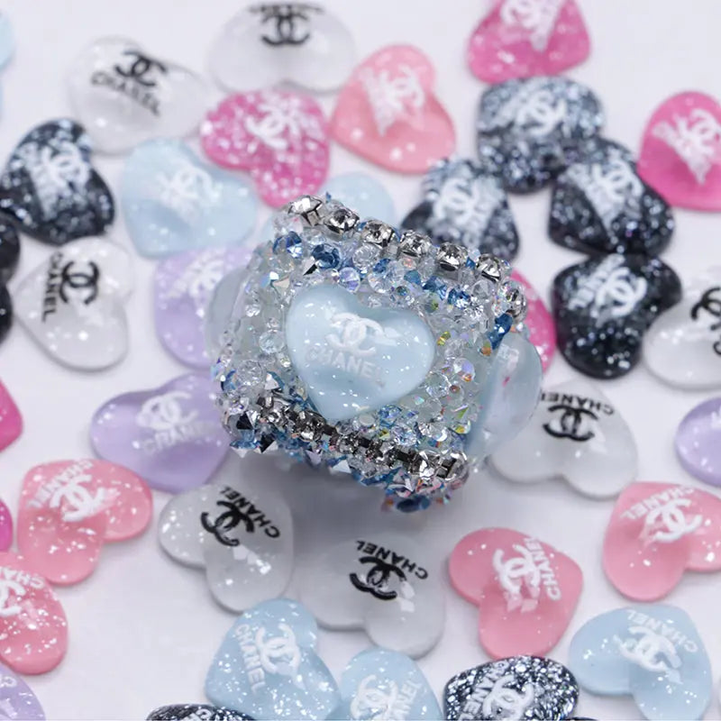 10*11 Heart Nail Charms For DIY Project Zoe's DIY Shop