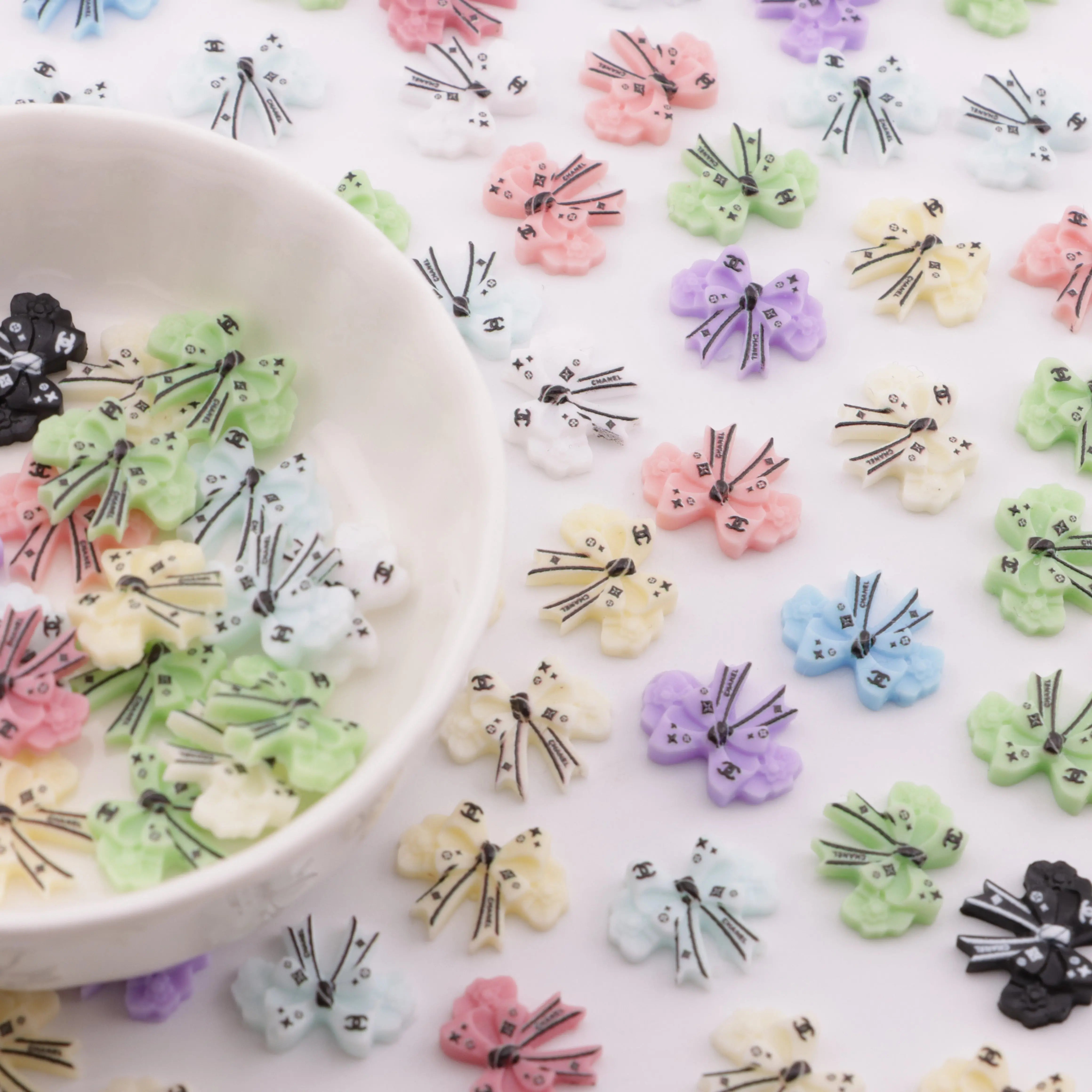 10*13mm Cc Bowknot Resin Nail Stickers Zoe's DIY Shop