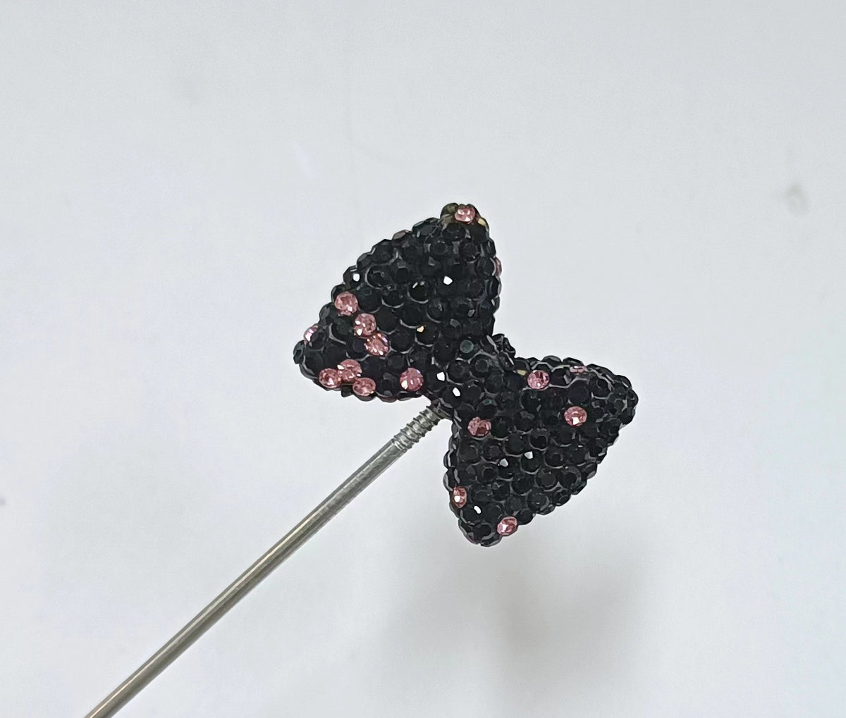 Bling Bling Multi-Color Clay Bow Beads with Shiny Rhinestones,