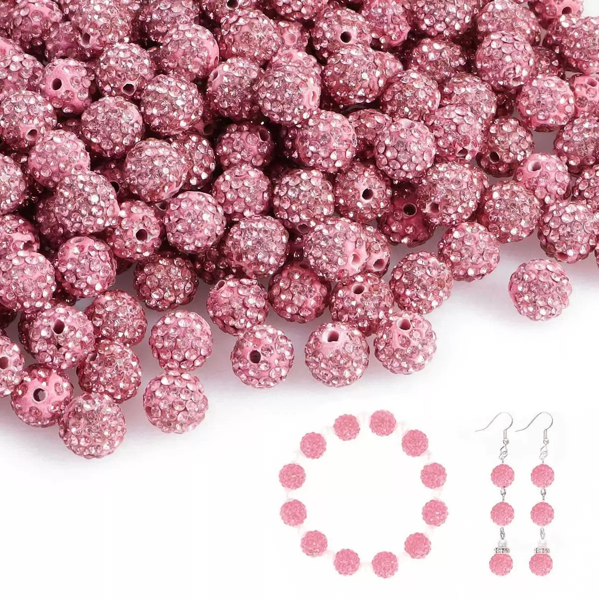 10mm Rhinestone Clay Beads For Jewelry Making Keychain Making