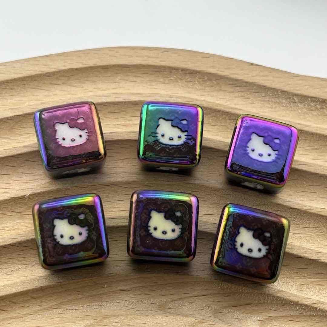 FS1453-  14mm LV HK Square Acrylic Beads