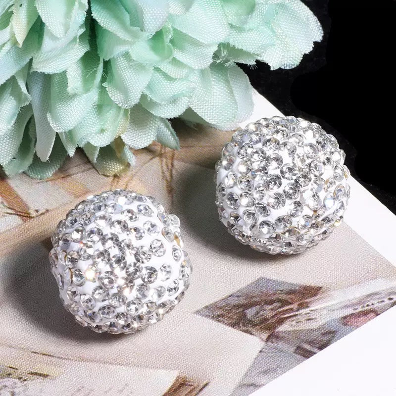 FS20235-16mm Solid Color Rhinestone Clay Beads