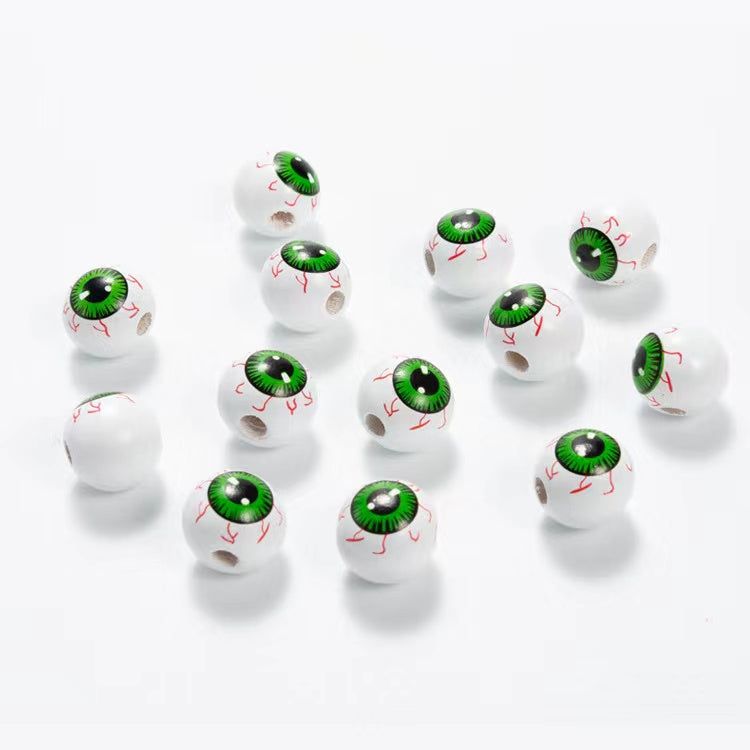 50 Pieces Eyes Halloween 16MM Size Wooden Beads