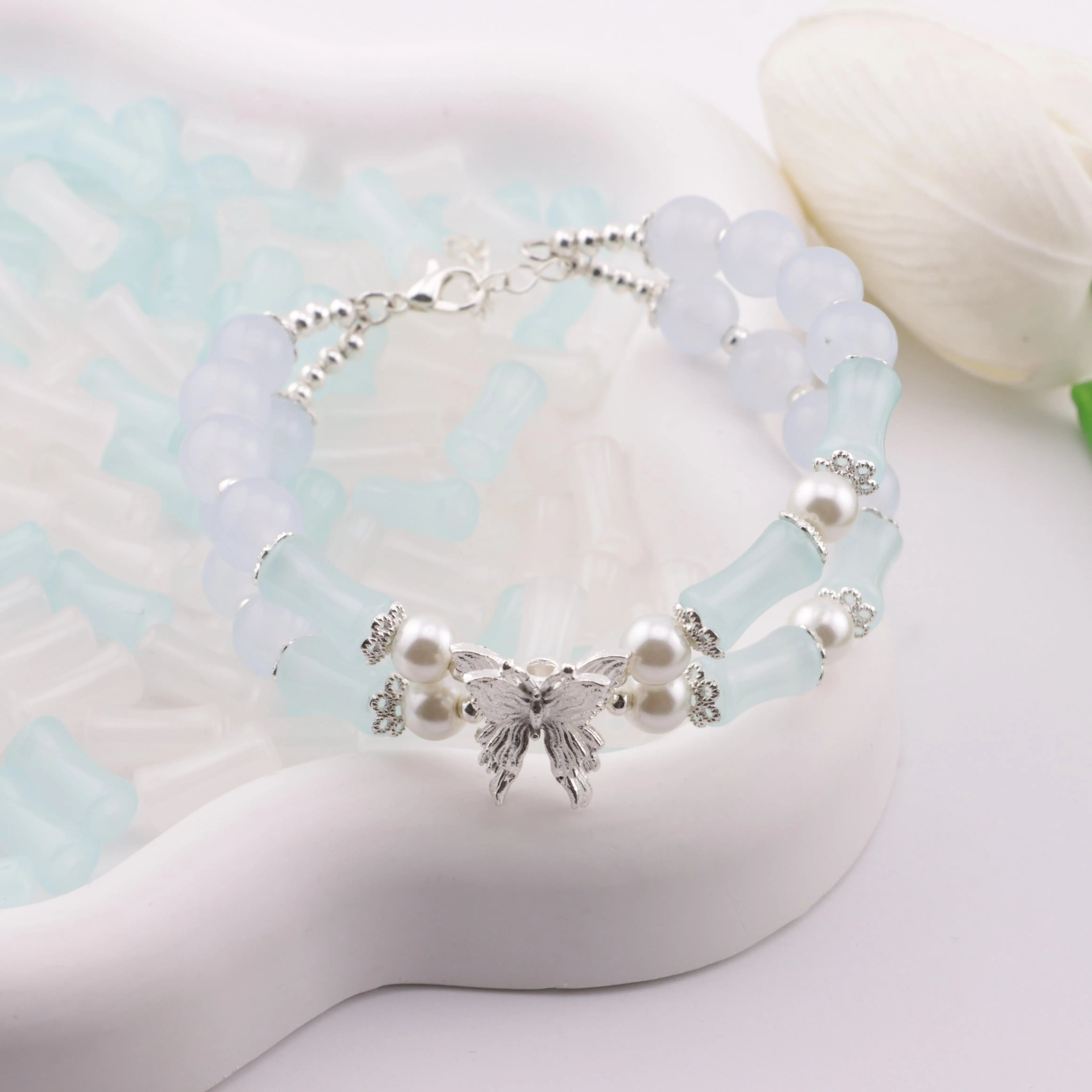 12mm Glass Bamboo Beads Glass Bamboo Beads ZoeDIY Shop