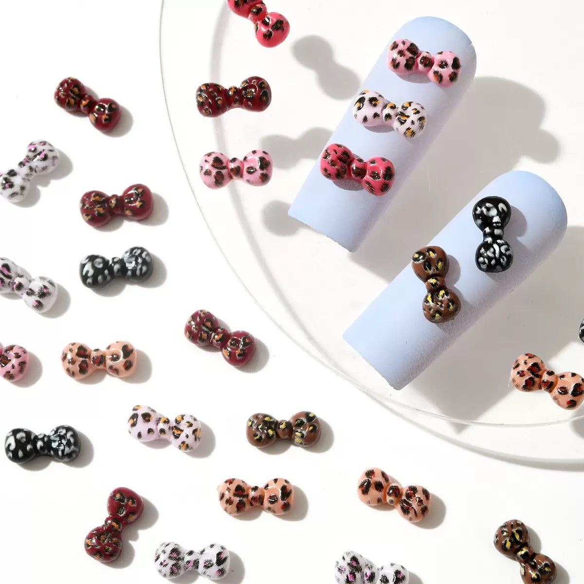 FS19372-Random Mixed4.5×9mm  Leopard Printed Resin Nail Charms