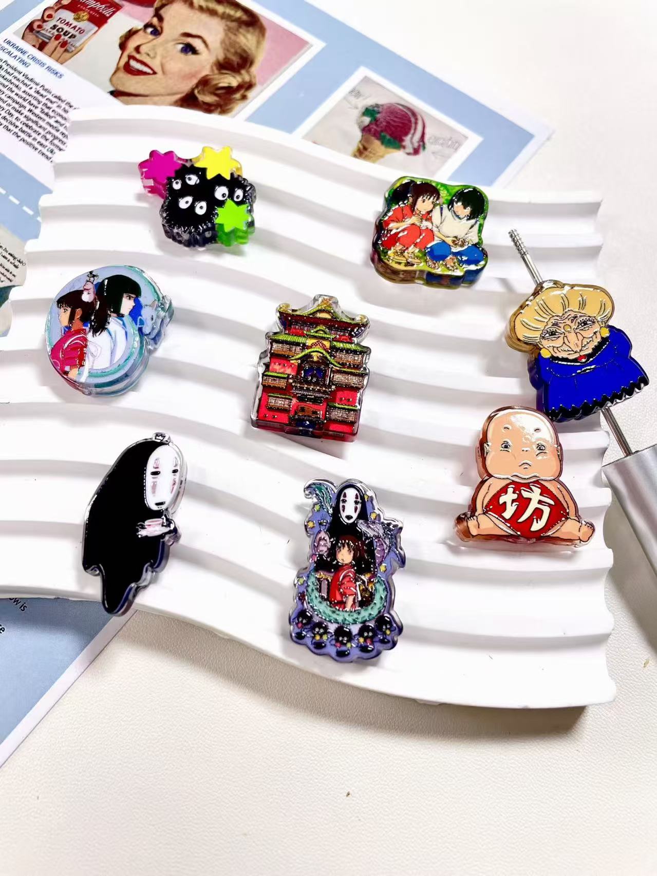 Japanese Cartoon Style Acrylic Beads for Pen Toppers,Random Mix