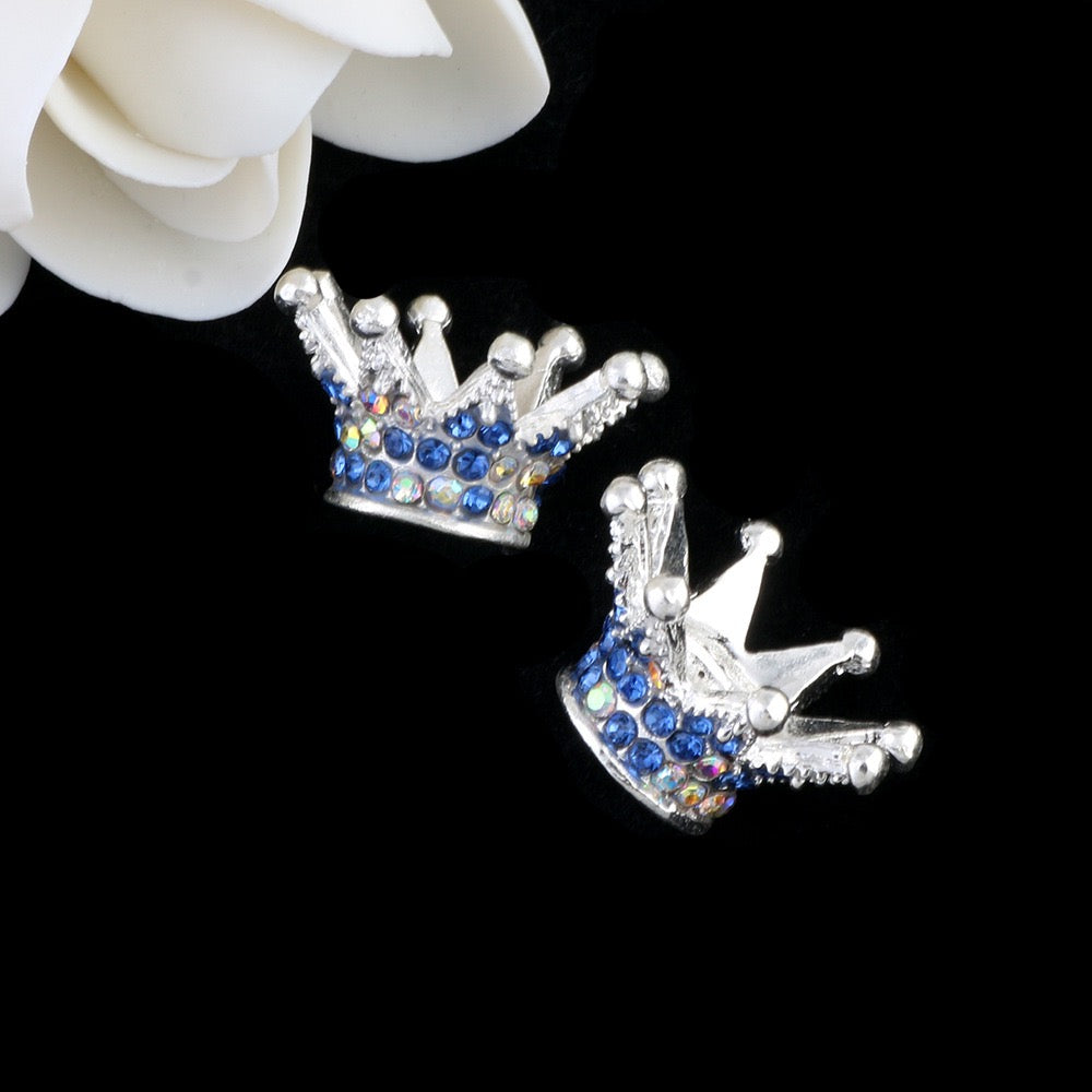 13×23×23mm Rhinestone Stone Metal Crown Spacers for Beads,Multi-Color