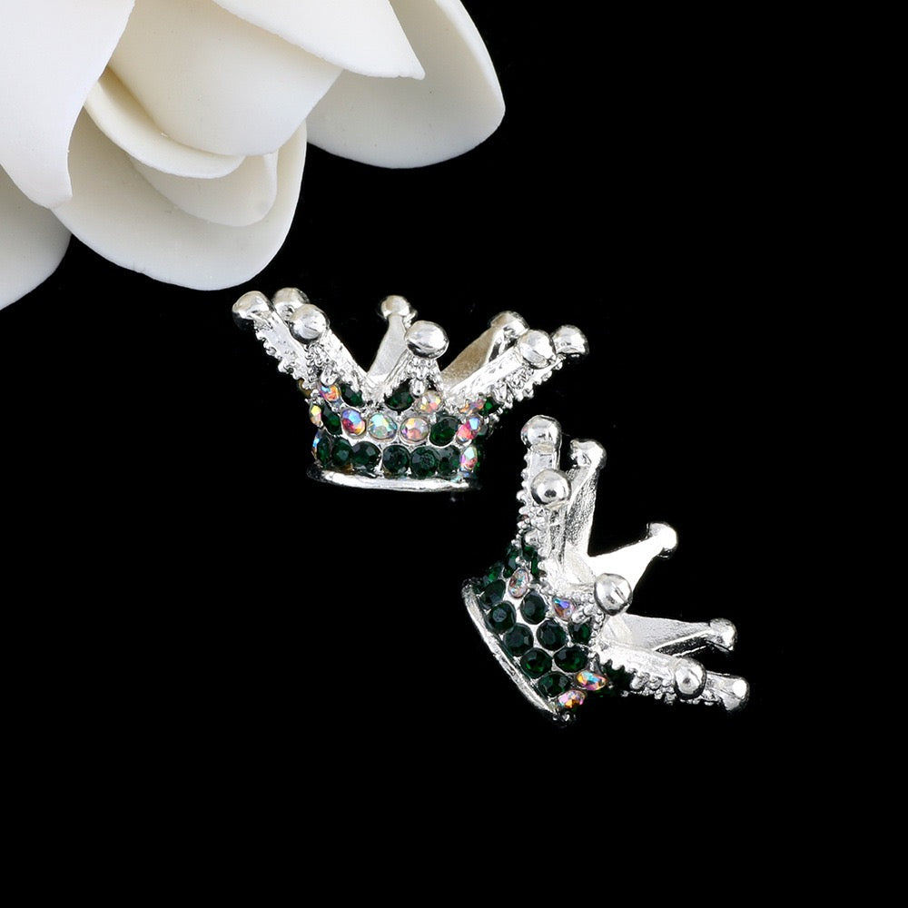 13×23×23mm Rhinestone Stone Metal Crown Spacers for Beads,Multi-Color