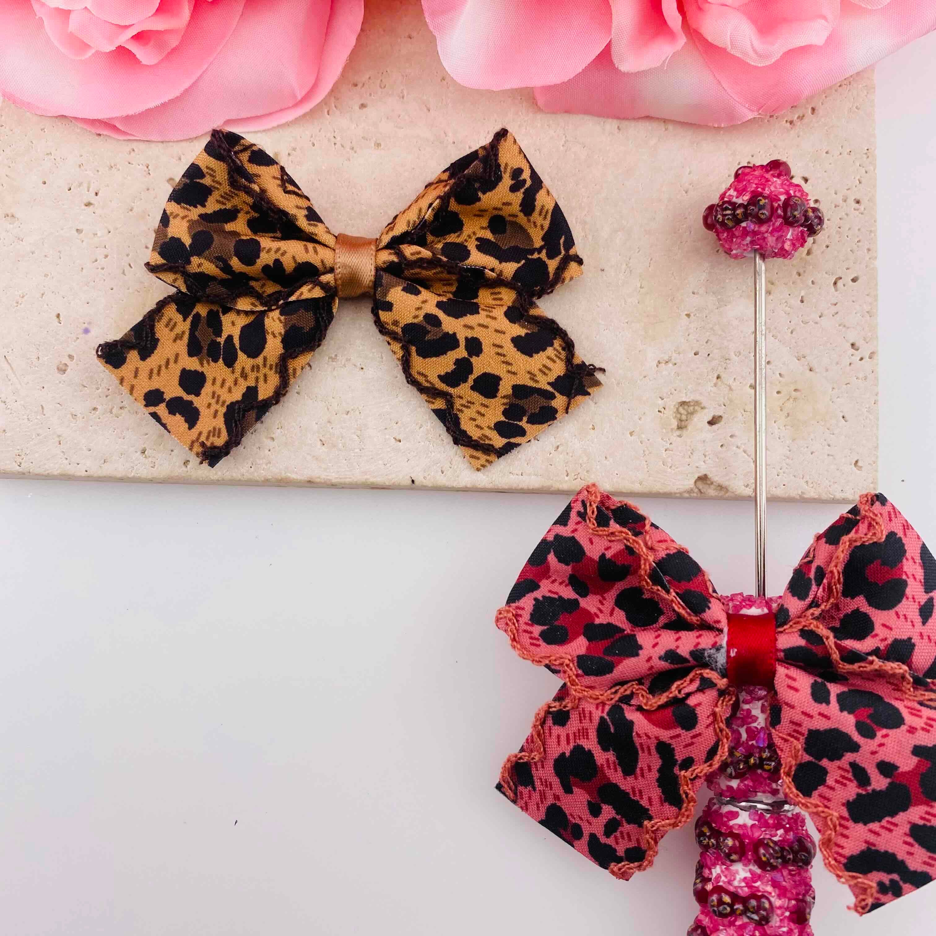 FS19869-Leopard Print Fabric Bow