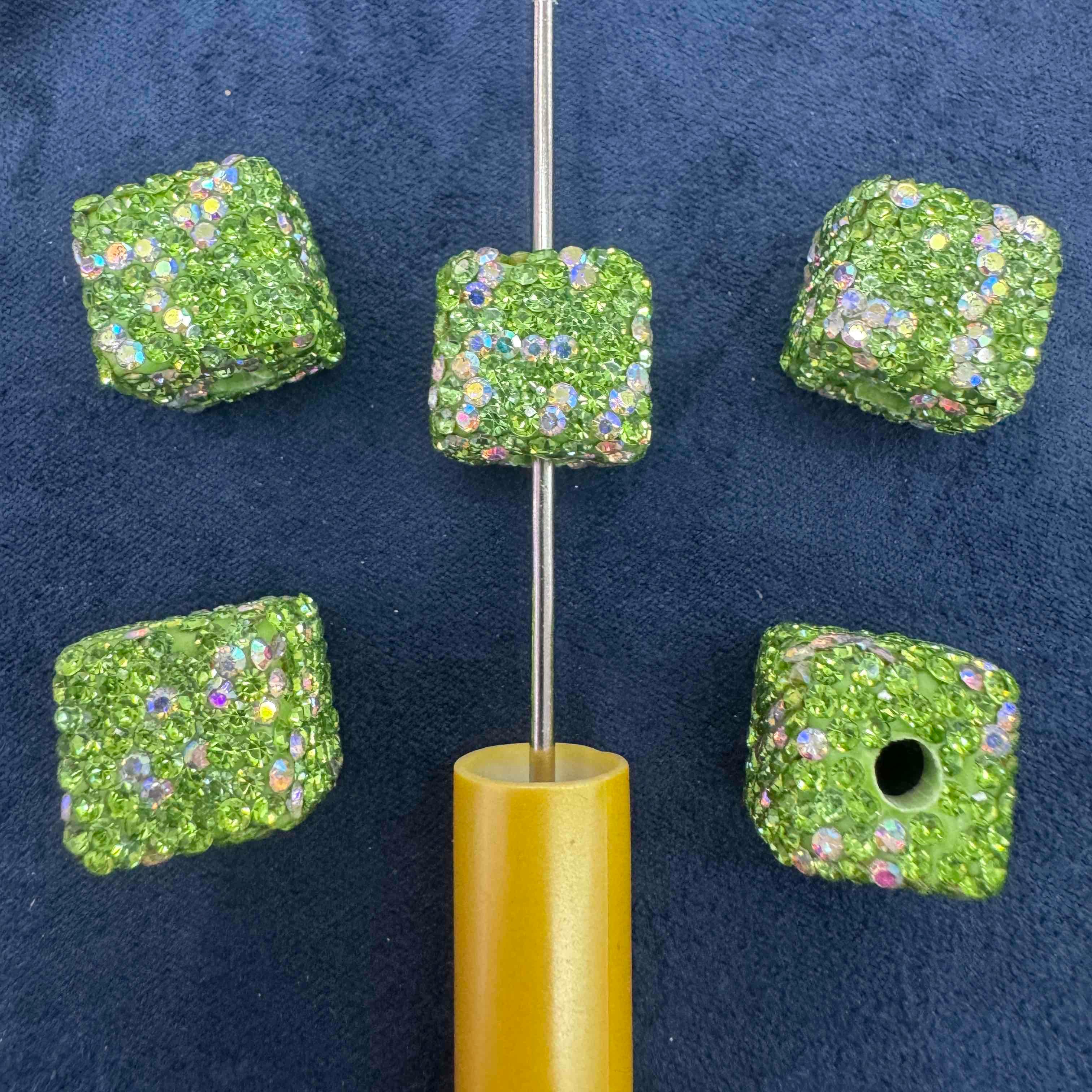FS20232-16mm AB Color Rhinestone Clay Cube Beads