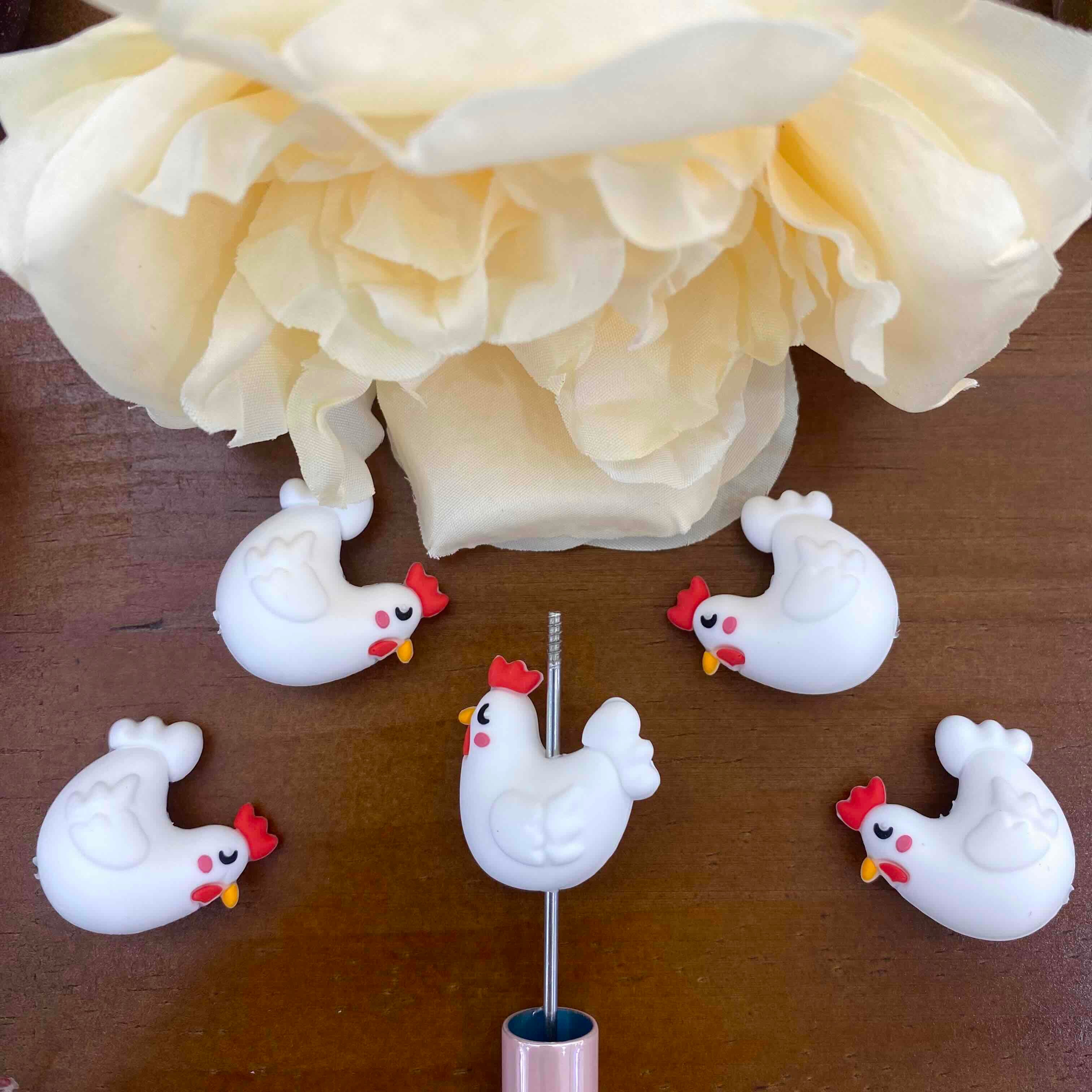 FS20223-3D Chicken Silicone Focal Beads