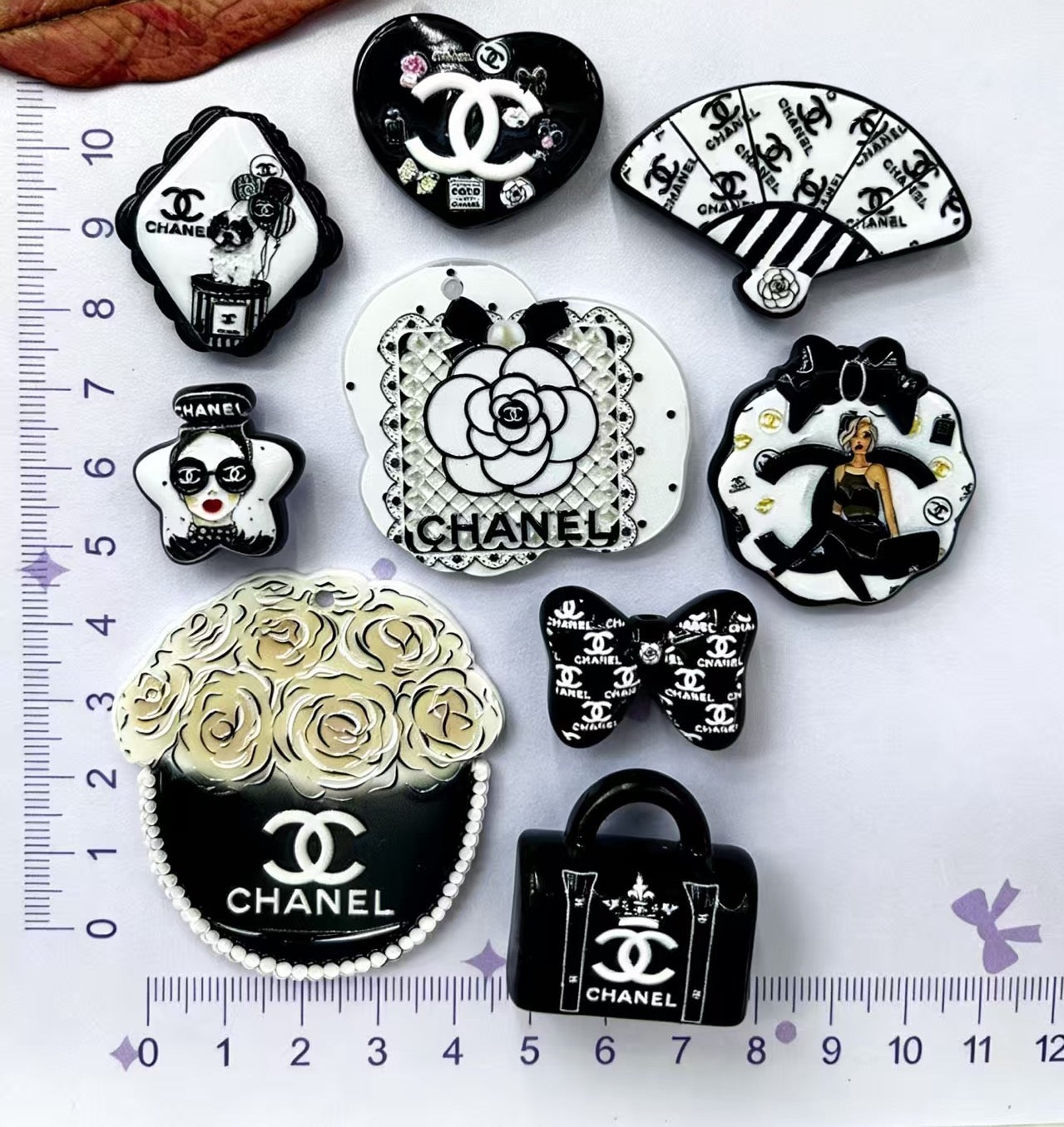 Monogram Multi‑Shape Acrylic Beads and Pendants,As Picture Shows,Random Mix