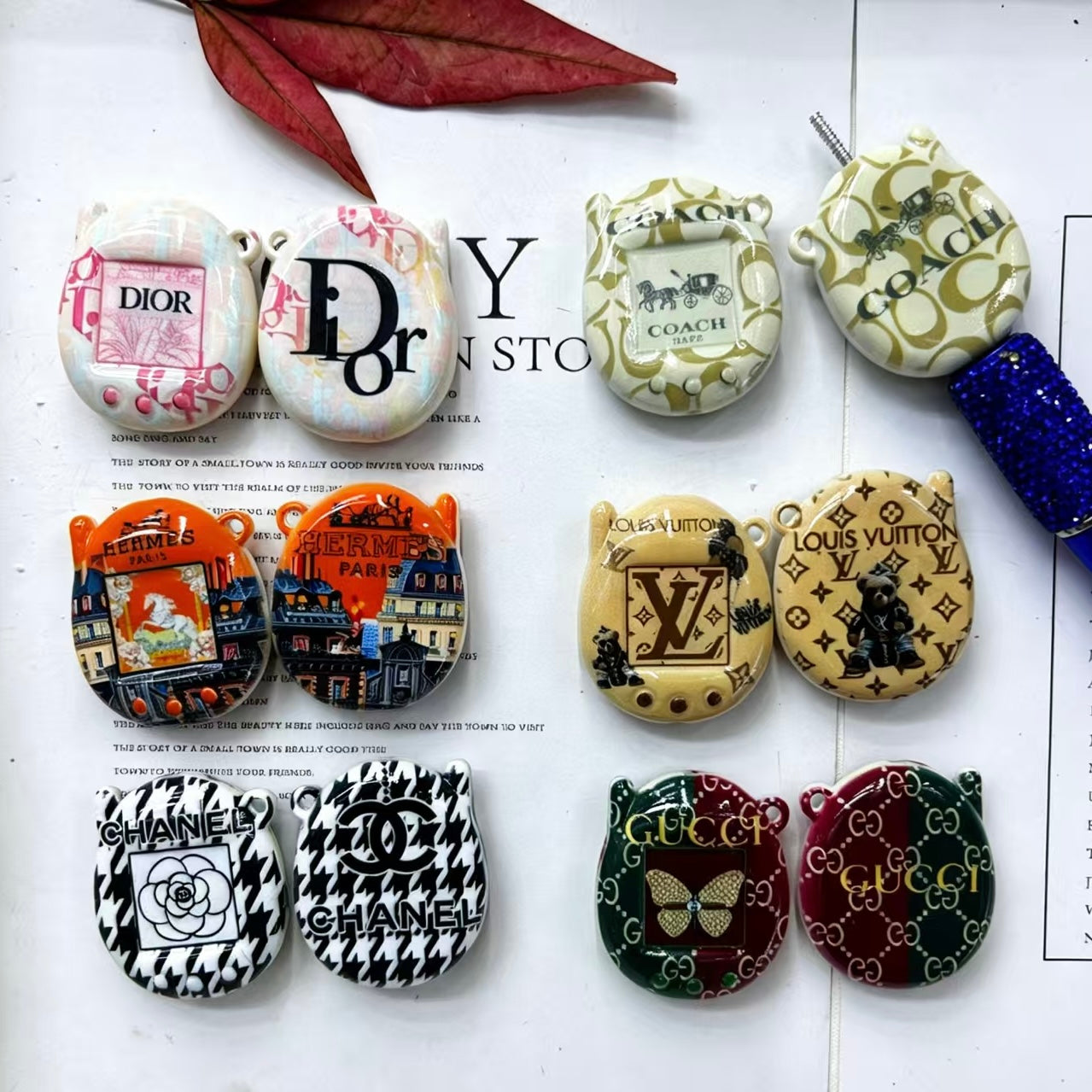 Cute Retro‑Telephone Shaped Acrylic Focal BeadS,For Pen Toppers,Random Mix