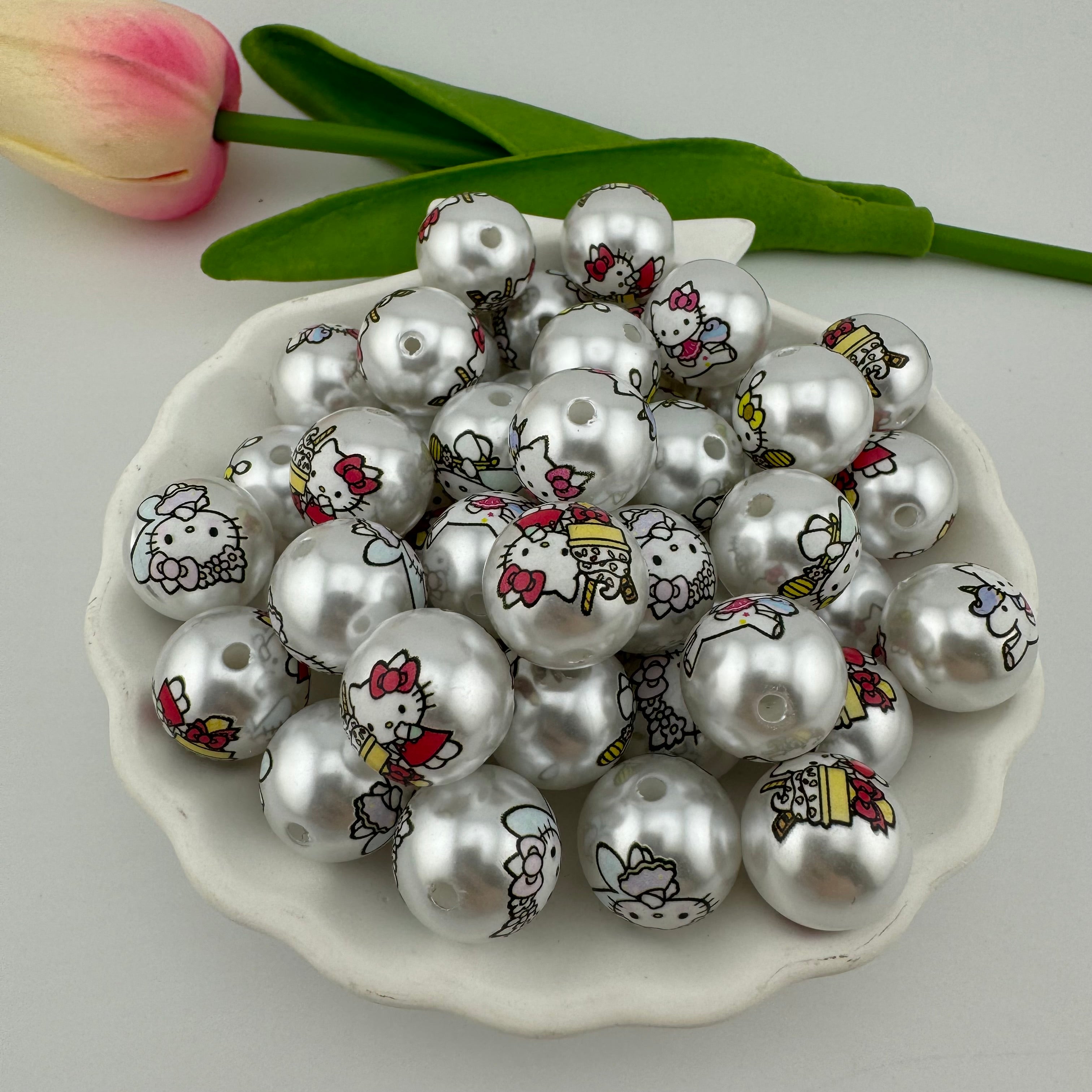 50 Pieces16mm HK  Pearl Looking Resin Beads