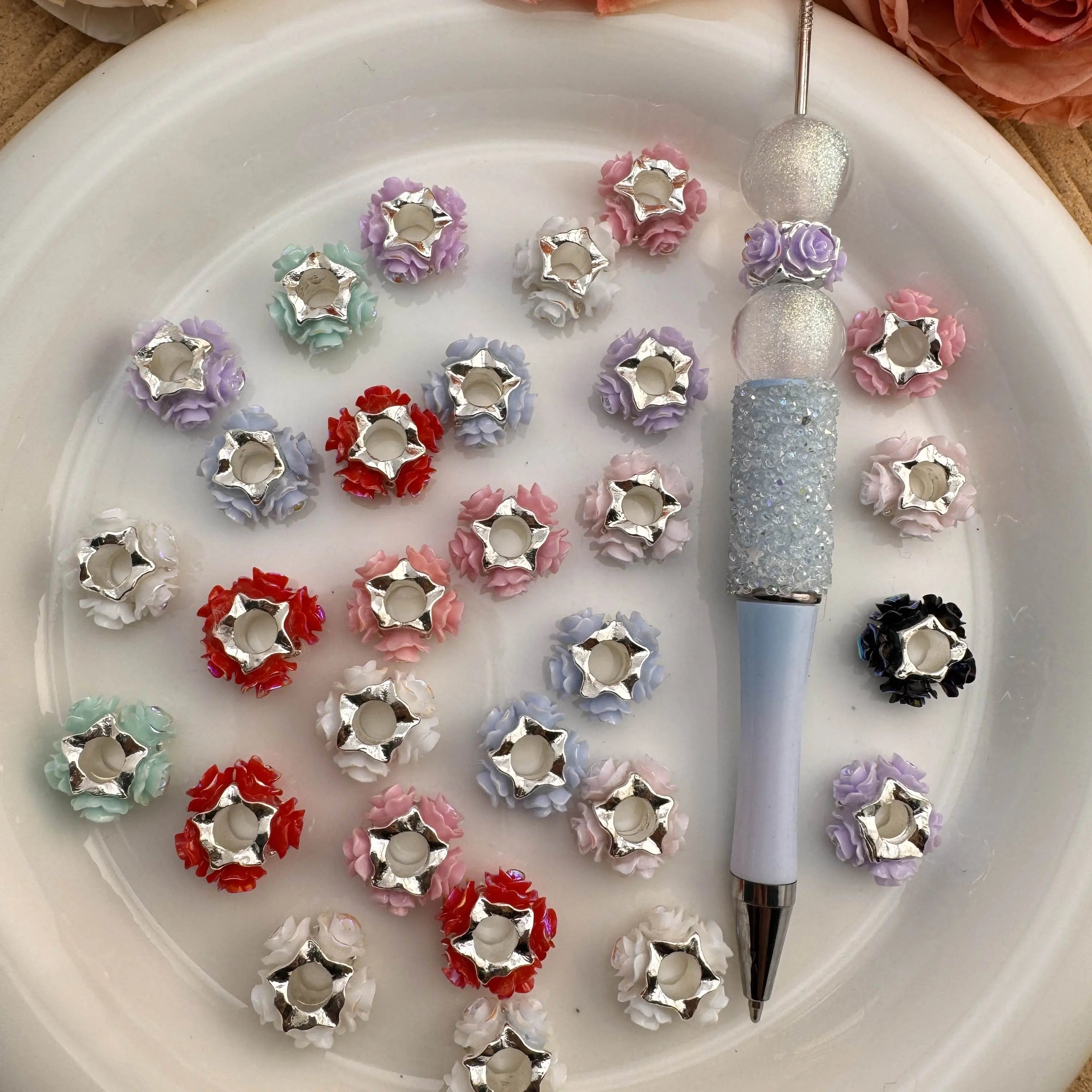 15mm Hard Flower Metal Spacer Bead Zoe DIY Wholesale