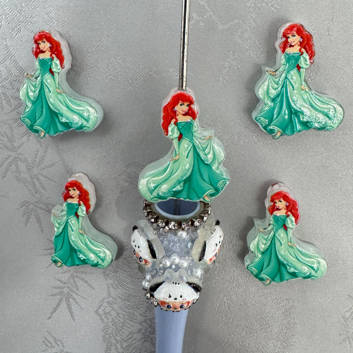 Red-Headed Mermaid Arie Acrylic Focal Beads
