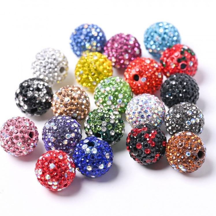 FS20234-16mm Rhinestone Clay Beads For Making Keychain Beadable Pens