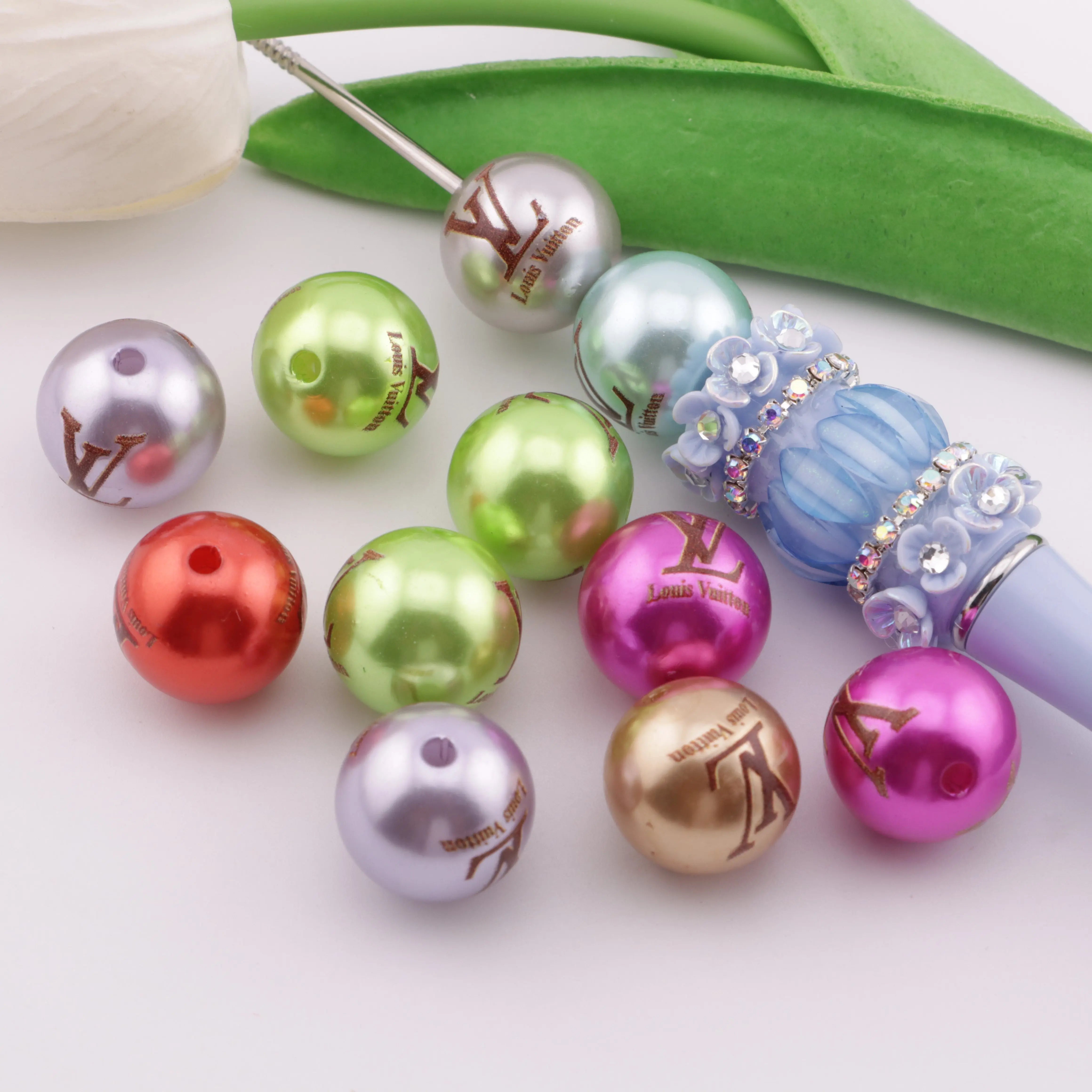 16MM Random Mixed Color Acrylic Beads For Beadable Pens Jewelry Making Zoe's DIY Shop