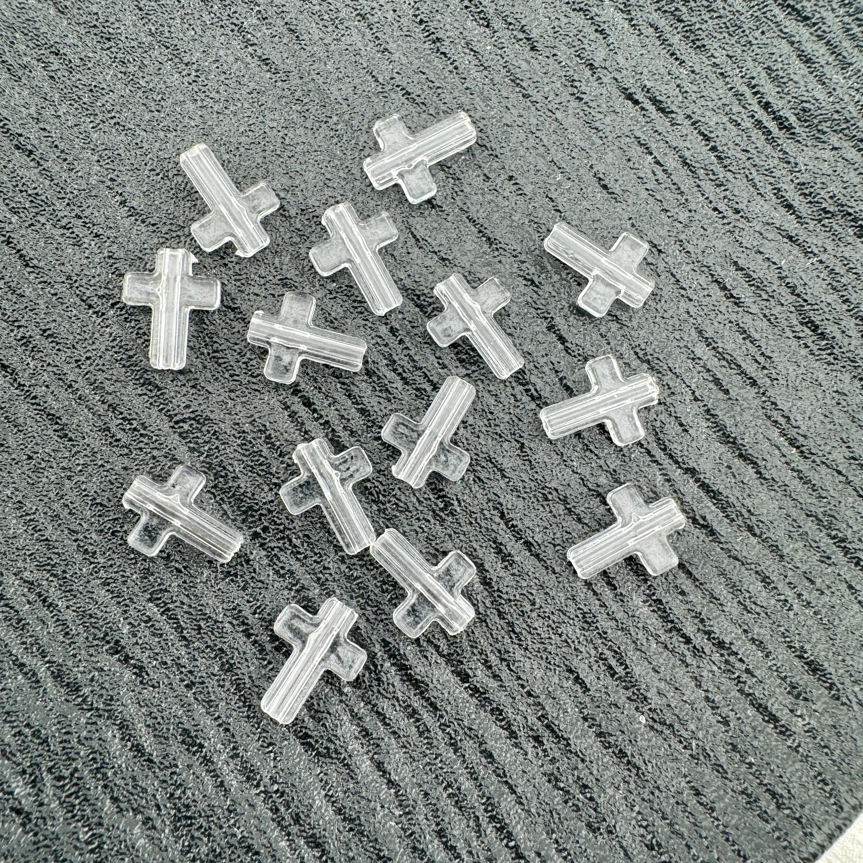 16×12mm Clear Cross Acrylic Base Beads Zoe DIY Shop