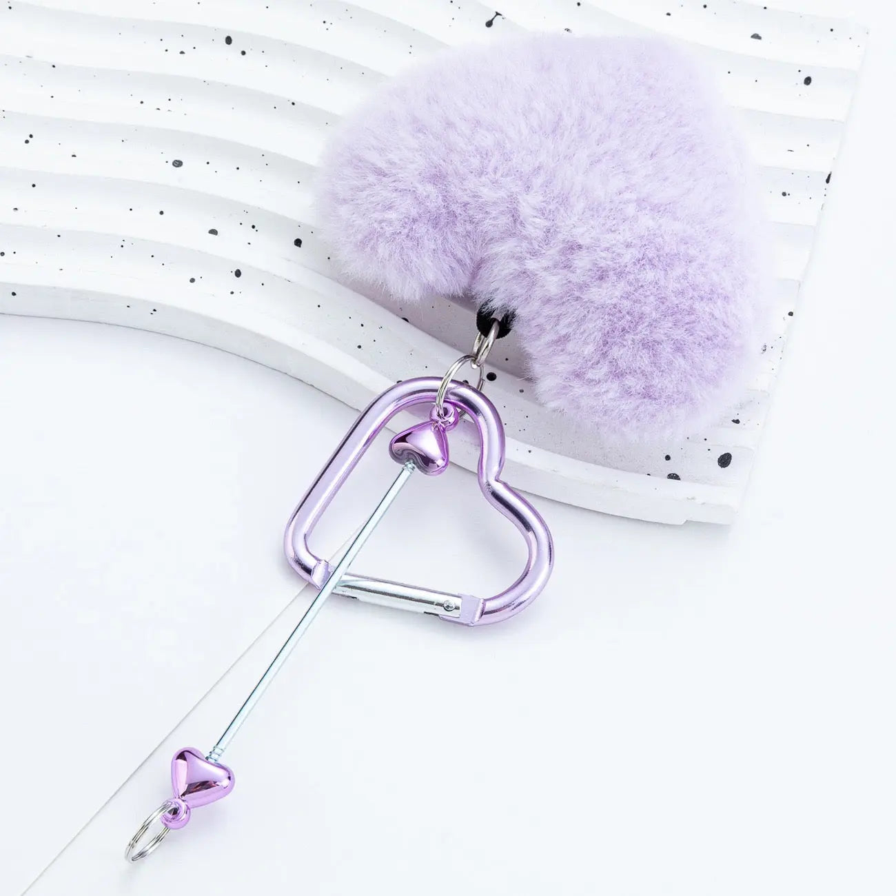 16*4.5cm Heart Plush Mountaineering Keychain Zoe's DIY Shop