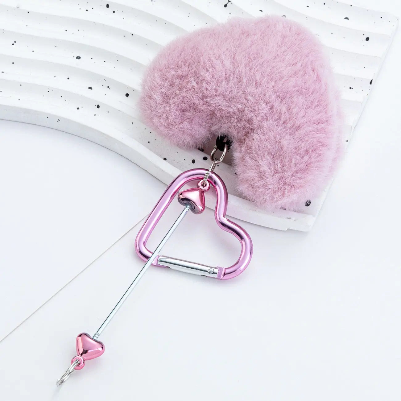 16*4.5cm Heart Plush Mountaineering Keychain Zoe's DIY Shop
