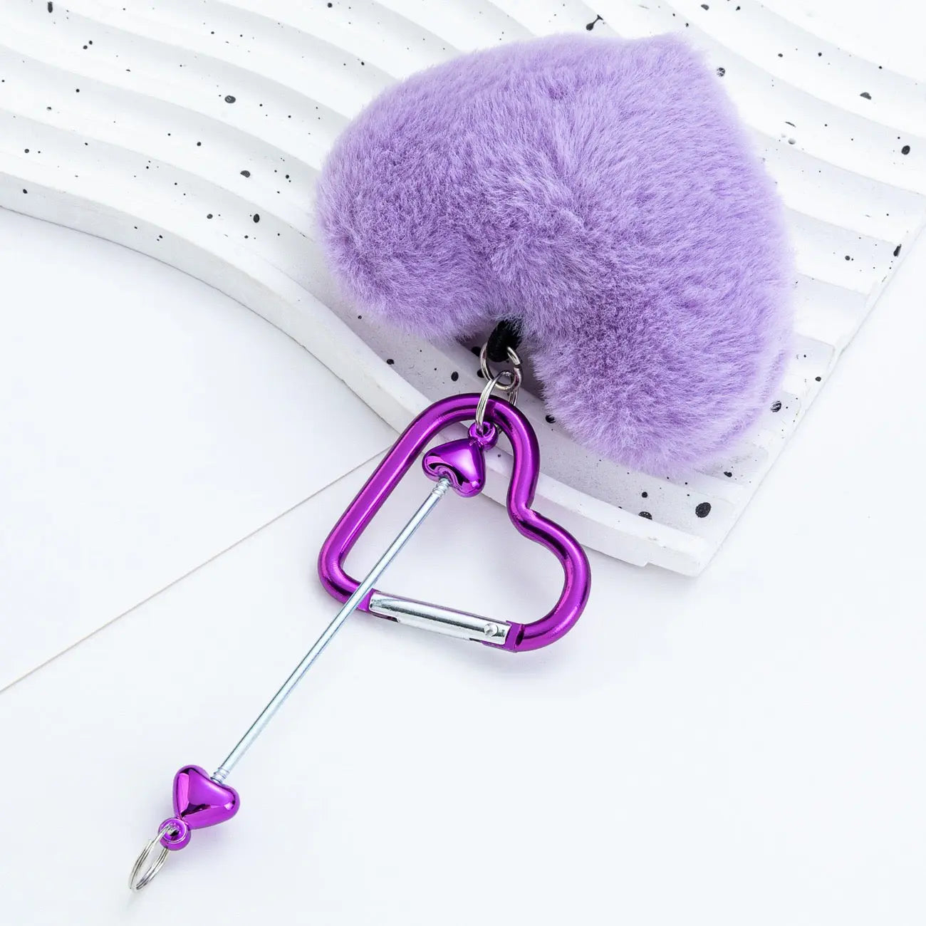 16*4.5cm Heart Plush Mountaineering Keychain Zoe's DIY Shop