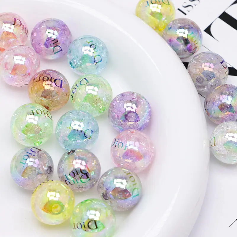 16mm Crackle Acrylic  Beads Zoe's DIY Shop