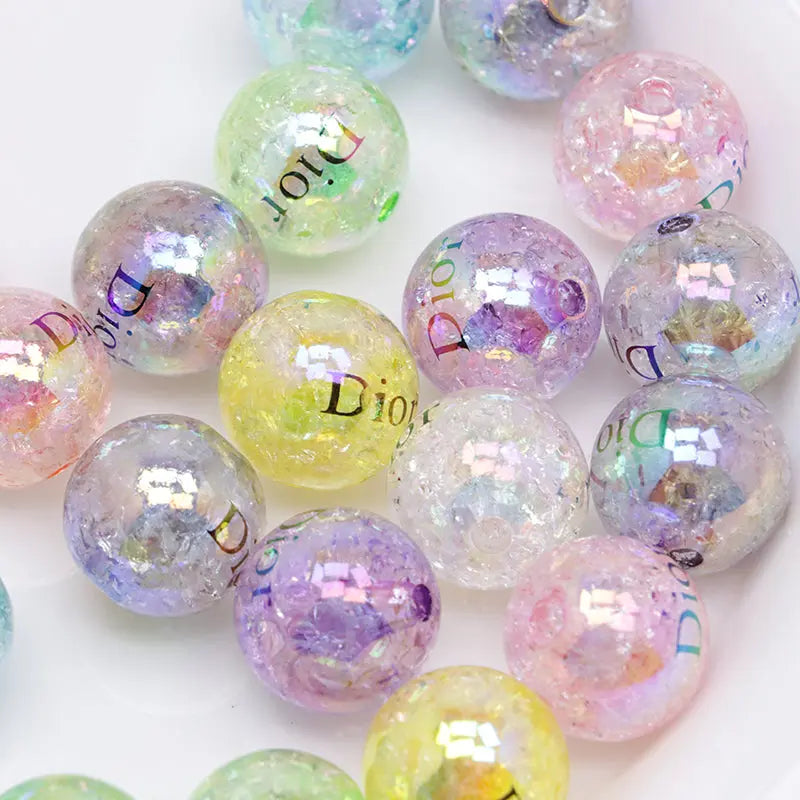 16mm Crackle Acrylic  Beads Zoe's DIY Shop