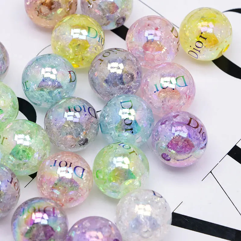 16mm Crackle Acrylic  Beads Zoe's DIY Shop