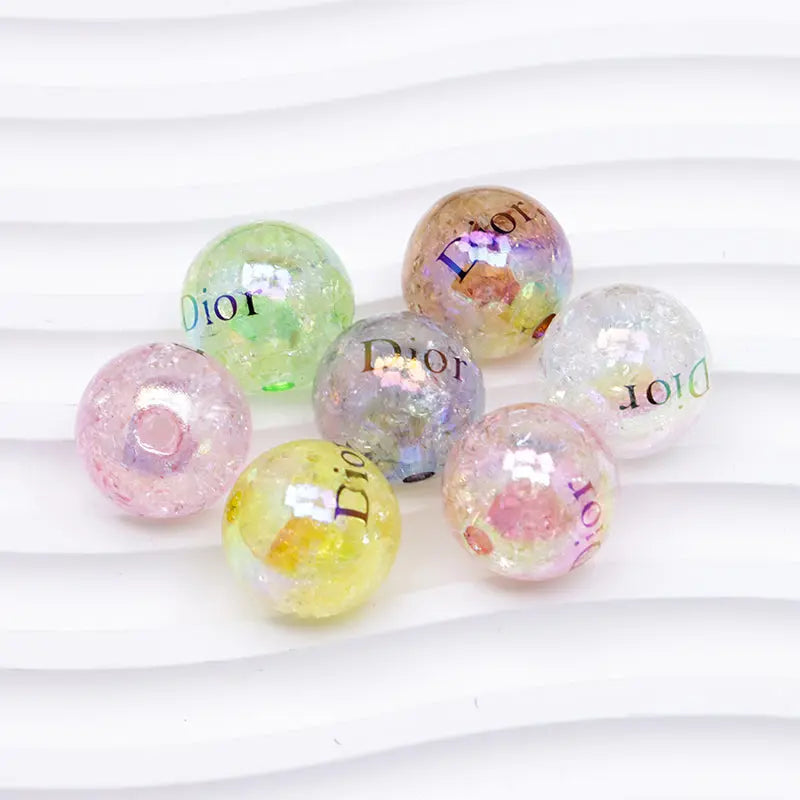 16mm Crackle Acrylic  Beads Zoe's DIY Shop
