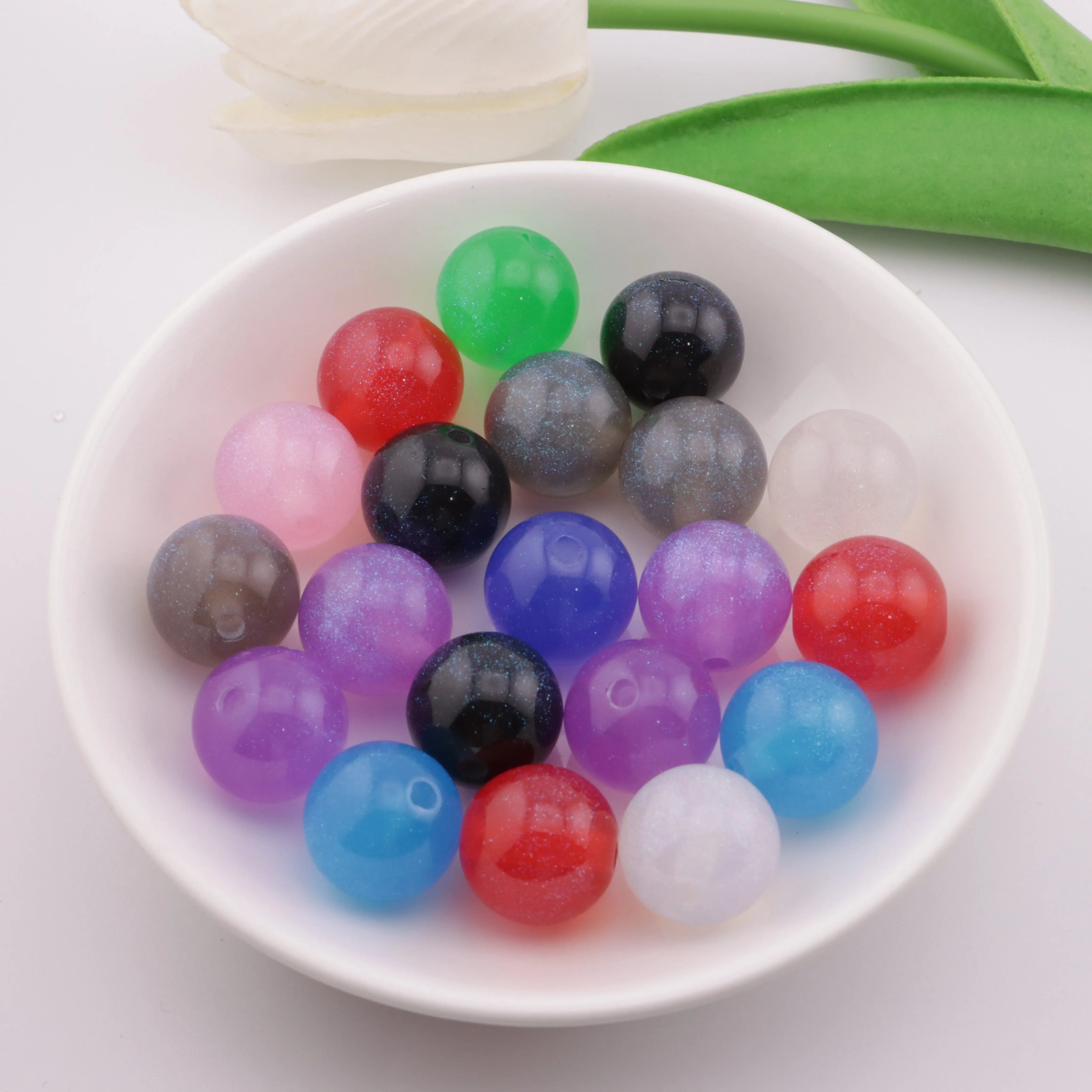 16mm Fine Glitter Luminescent Resin Beads Zoe's DIY Shop