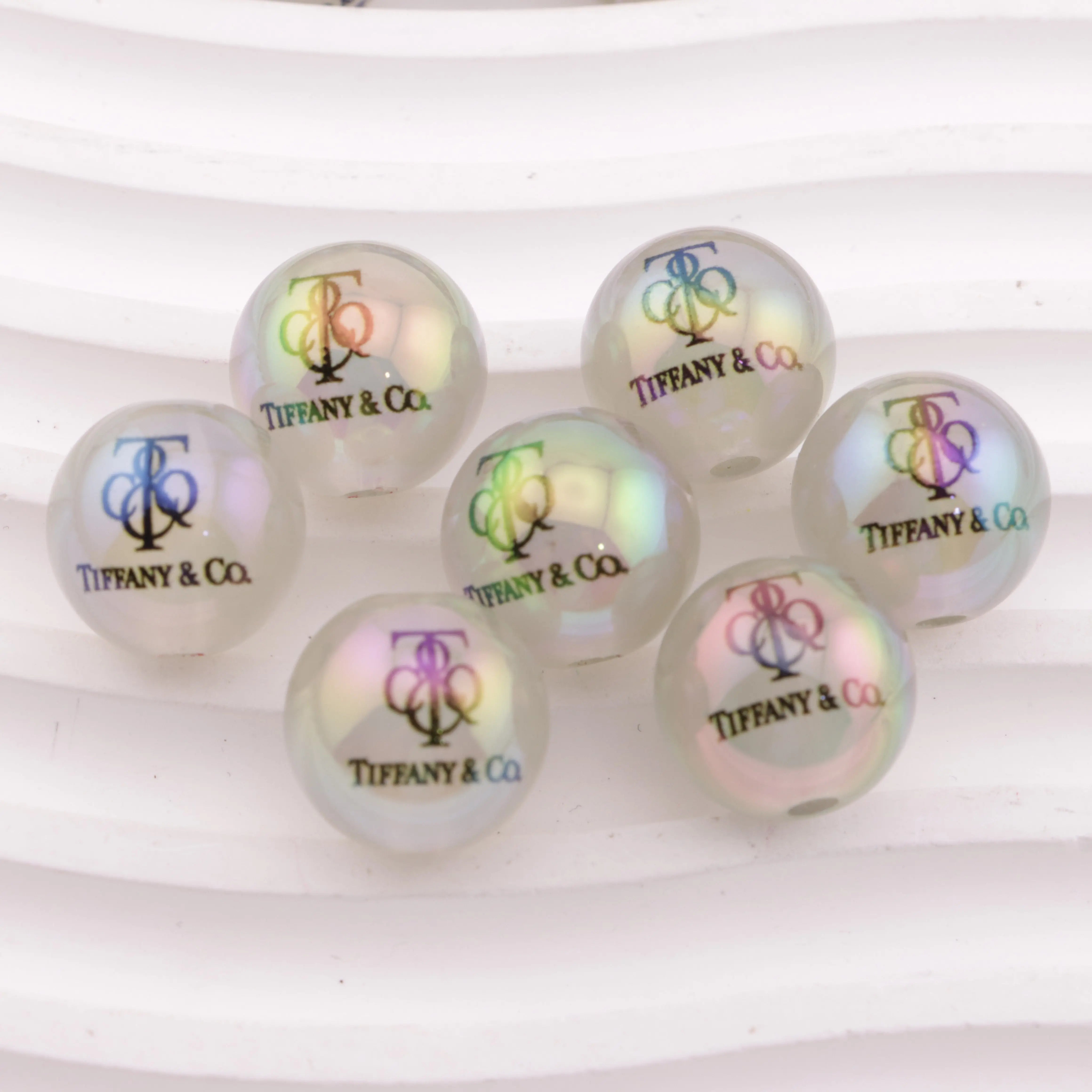 16mm Printed Glowing Acrylic Beads  Acrylic with Hole for Jewelry Making Supplies Zoe's DIY Shop