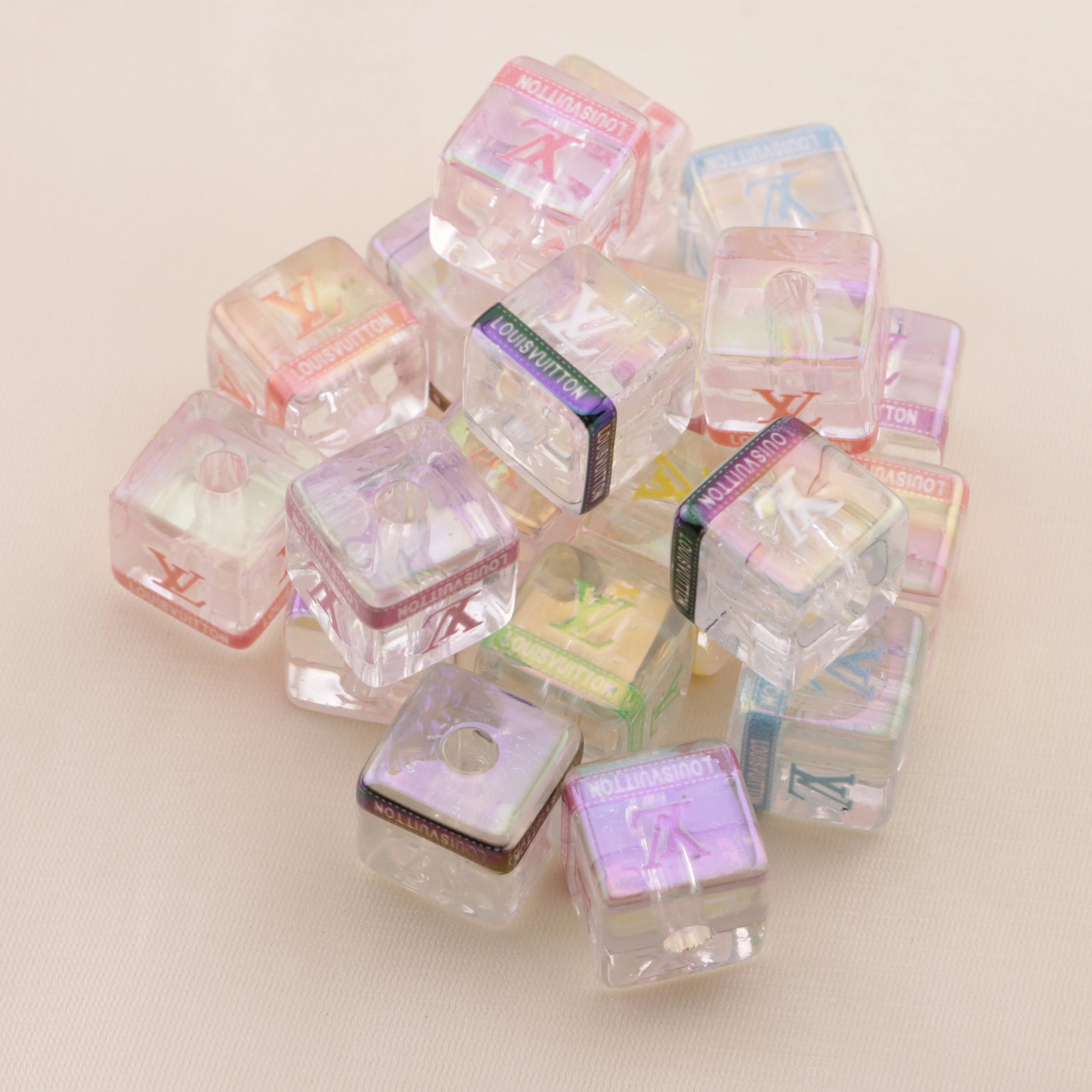 16mm Transparent LV Square Beads Zoe's DIY Shop