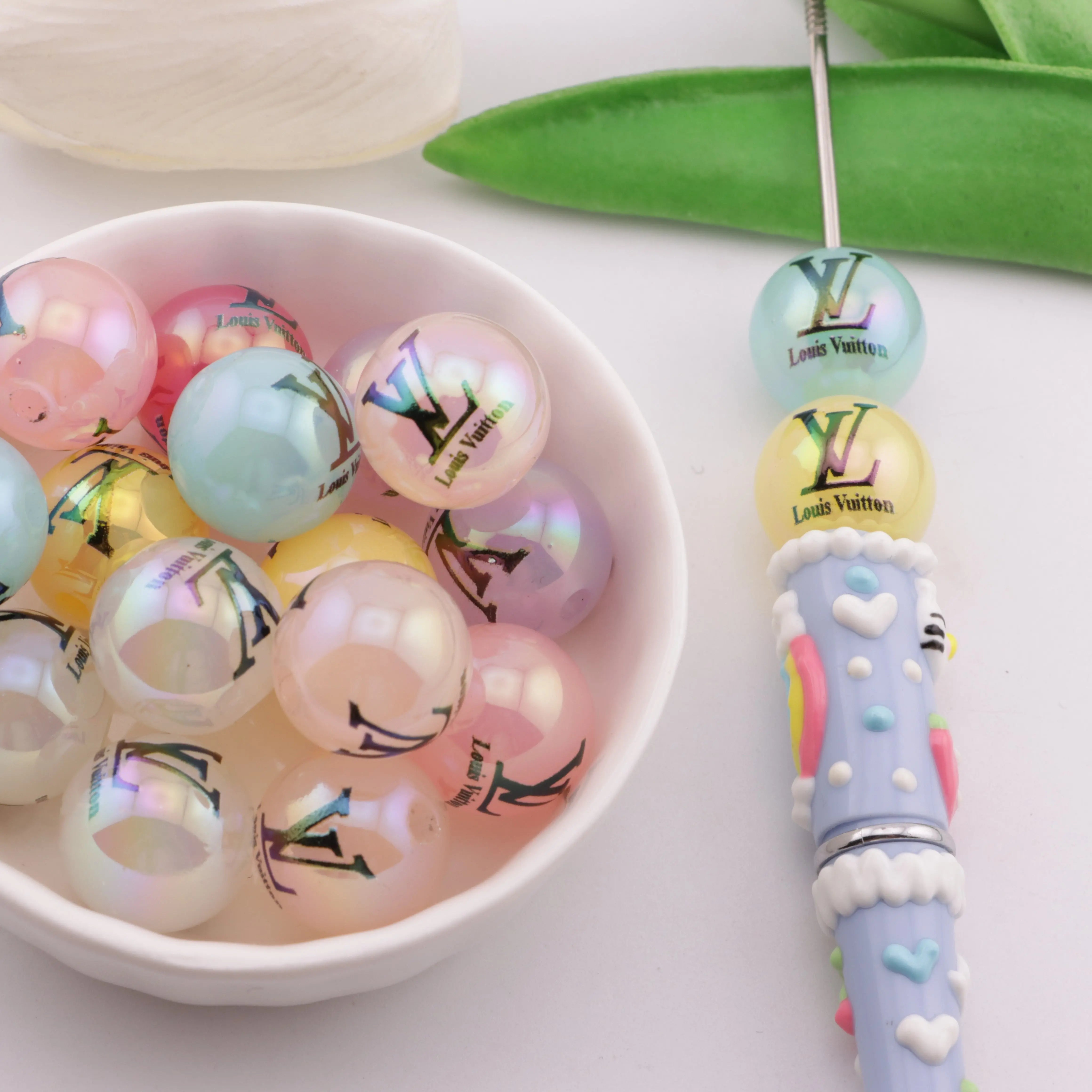 16mm UV Coating Jelly-Color Printed  Acrylic Beads  for Pens Loose Charms for Keychain Making Colorful Bead for Jewelry Bracelet Making DIY Projects Zoe's DIY Shop