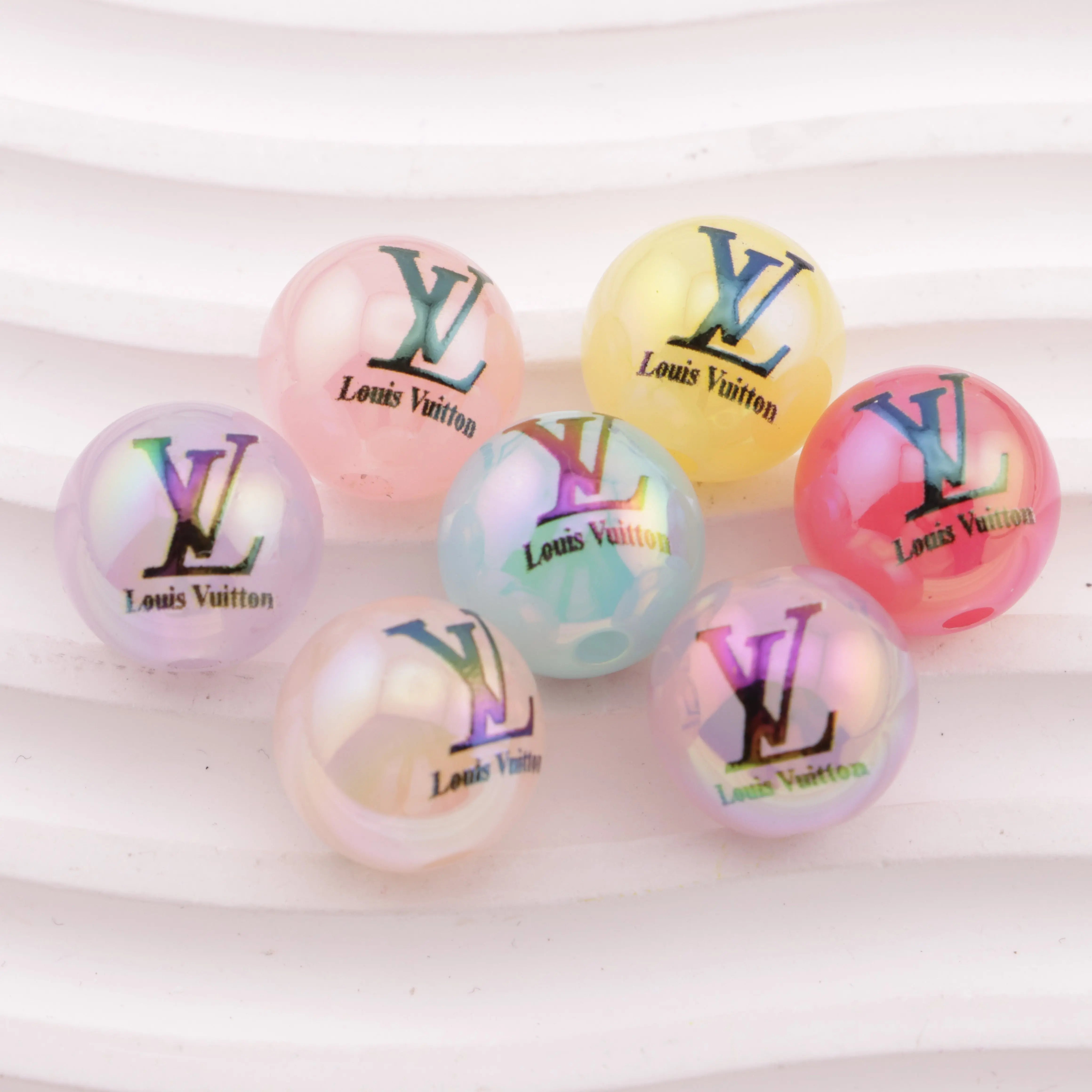 16mm UV Coating Jelly-Color Printed  Acrylic Beads  for Pens Loose Charms for Keychain Making Colorful Bead for Jewelry Bracelet Making DIY Projects Zoe's DIY Shop