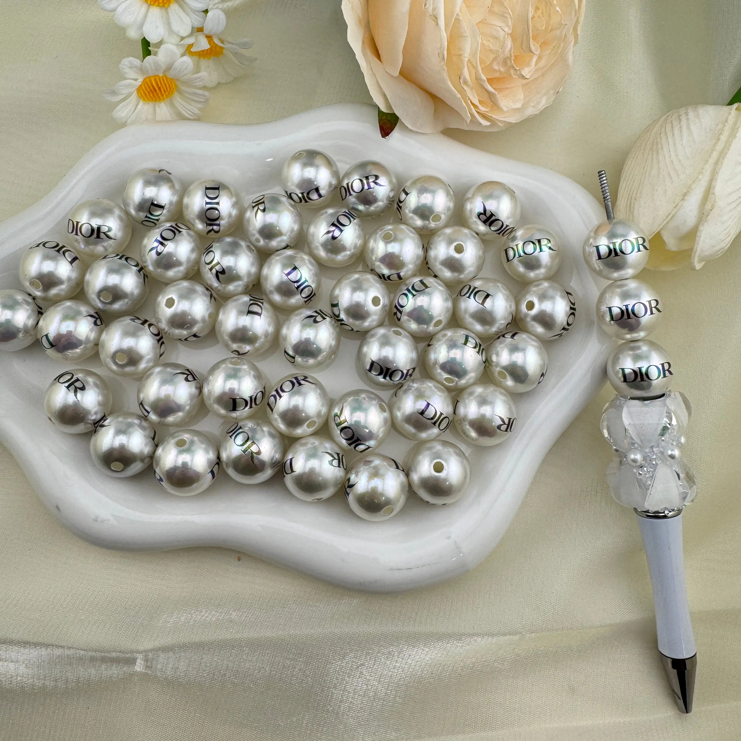 16mm UV Coating Pearl Looking Acrylic Beads for DIY Jewellery Making (Necklaces and Bracelets) Zoe DIY Wholesale