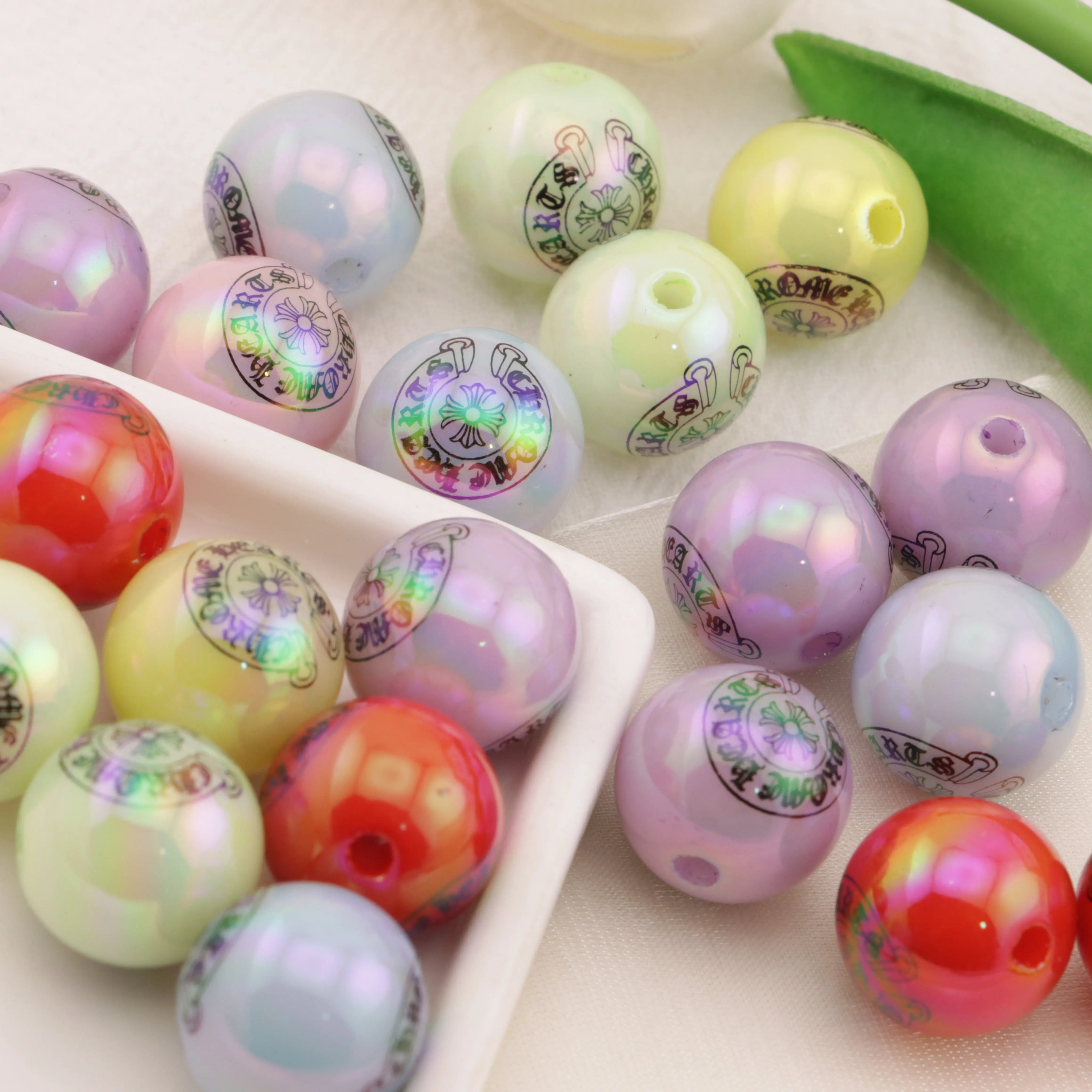 16mm Uv Chrome Hearts  Heart Beads Zoe's DIY Shop