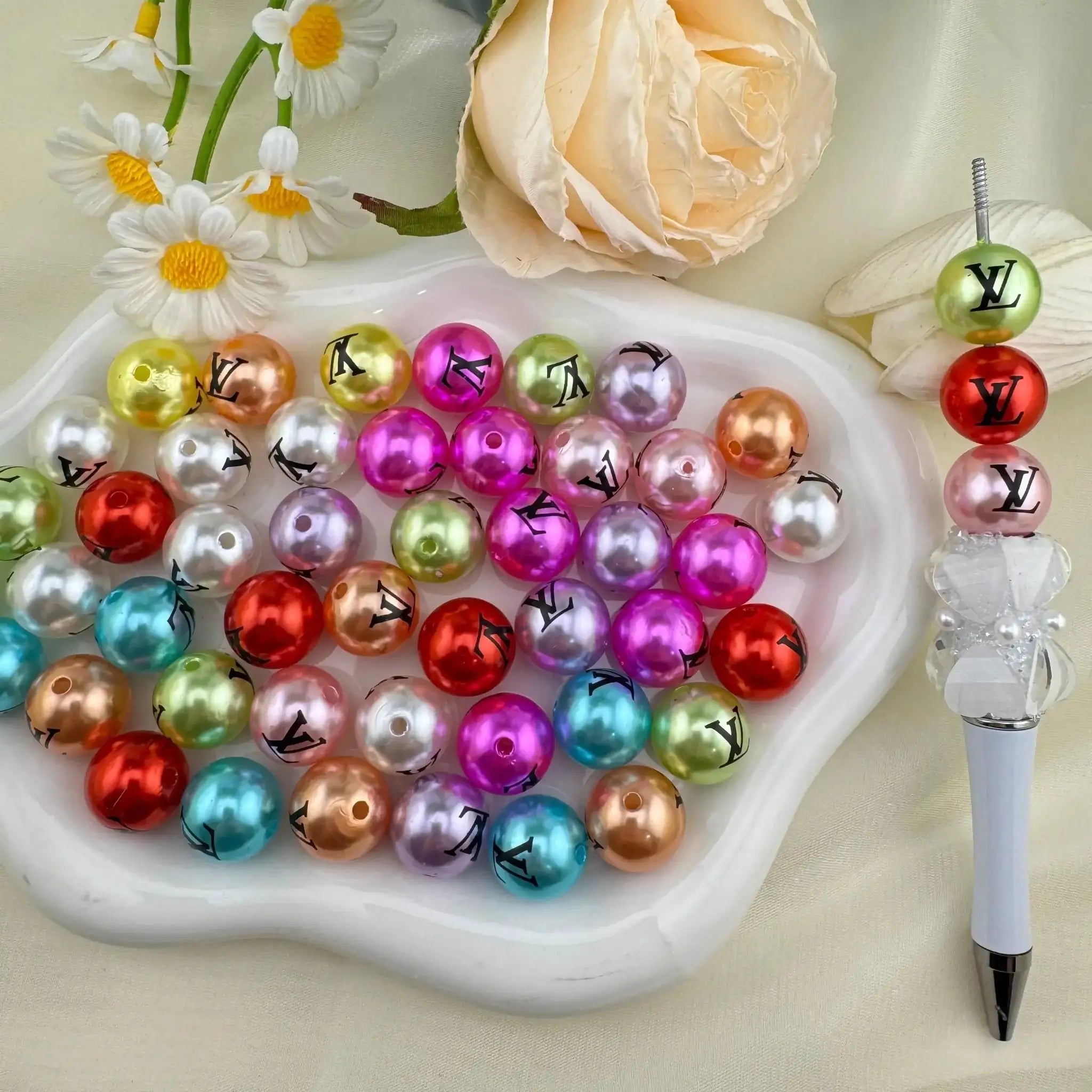 16mm Random Mixed Color Pearl Looking Acrylic Beads for DIY Jewelry Making Necklace Bracelet Earrings Keychain Making -Zoe DIY Wholesale