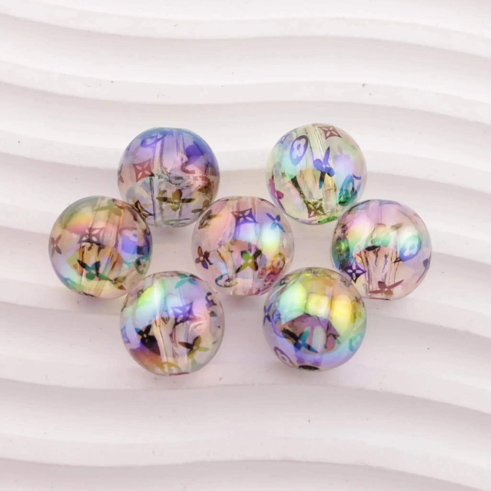 16mm Transparent Mixed-Color Acrylic Beads UV -Zoe DIY Wholesale