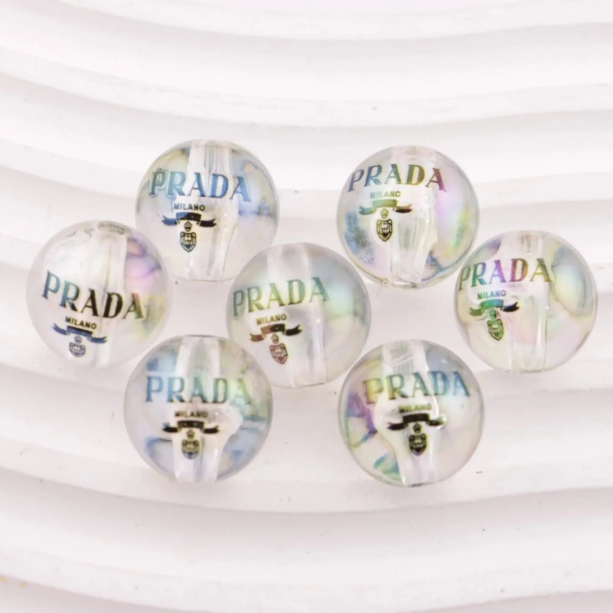 16mm Transparent Prada Acrylic Beads -Zoe DIY Wholesale