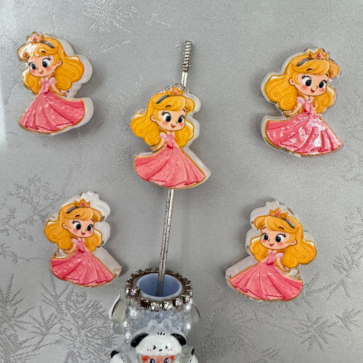 Cute Cartoon Princess Acrylic Focal Beads