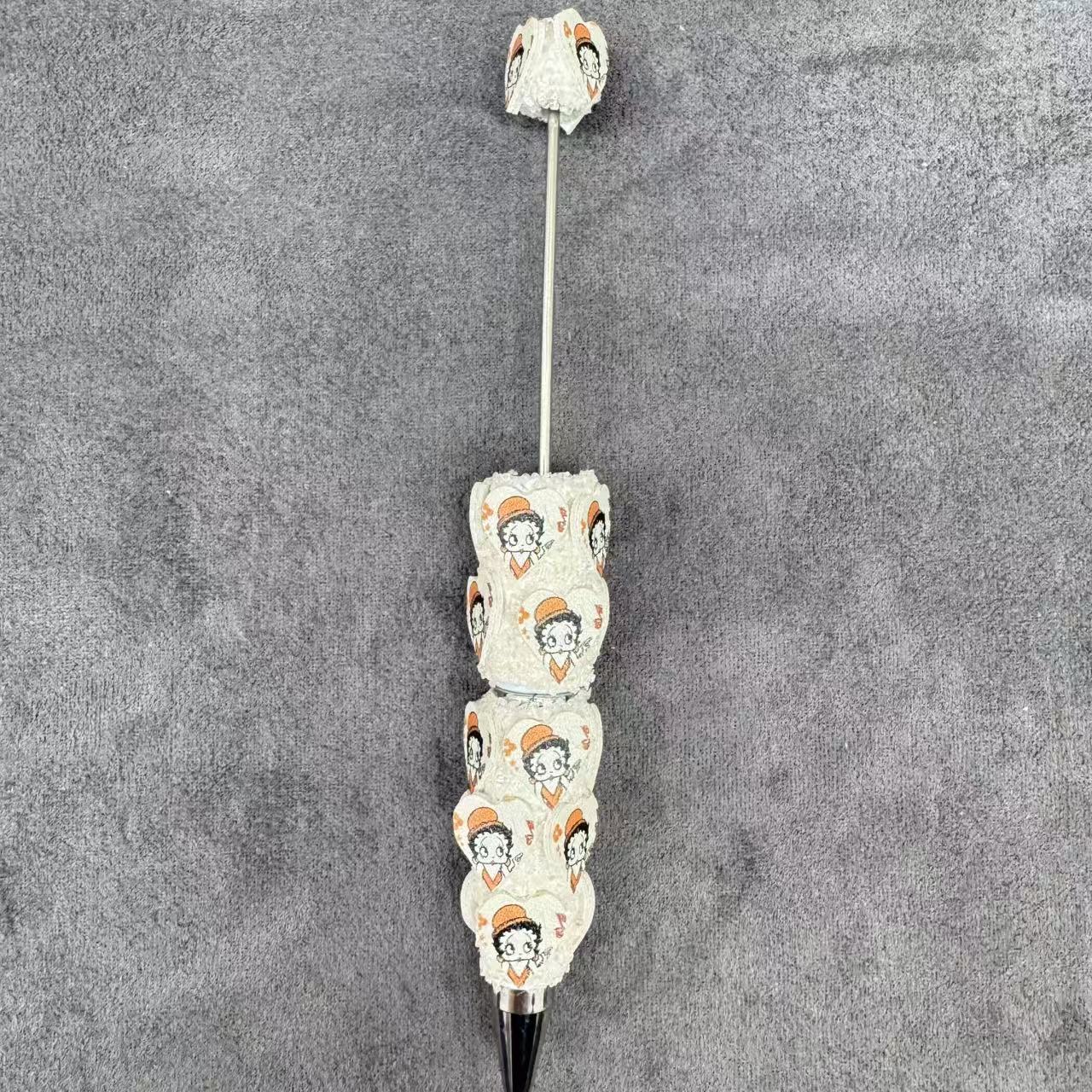 Betty Boop Face Print 3D Heart‑Shaped Sugar Clay Beadable Pens