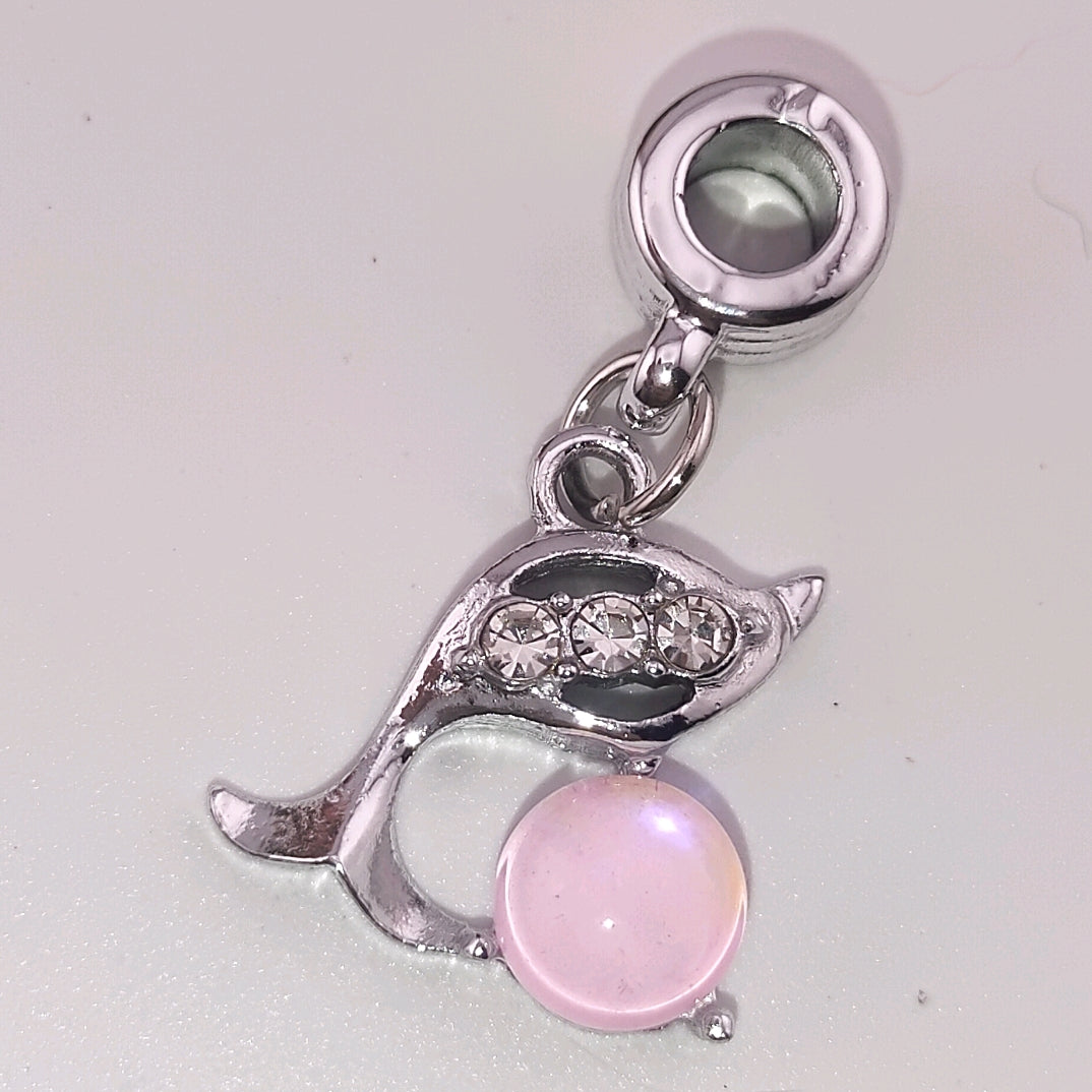 Mixed Color Dolphin Cat 's-eye  Spacer Charms Fit For Beadable Pens