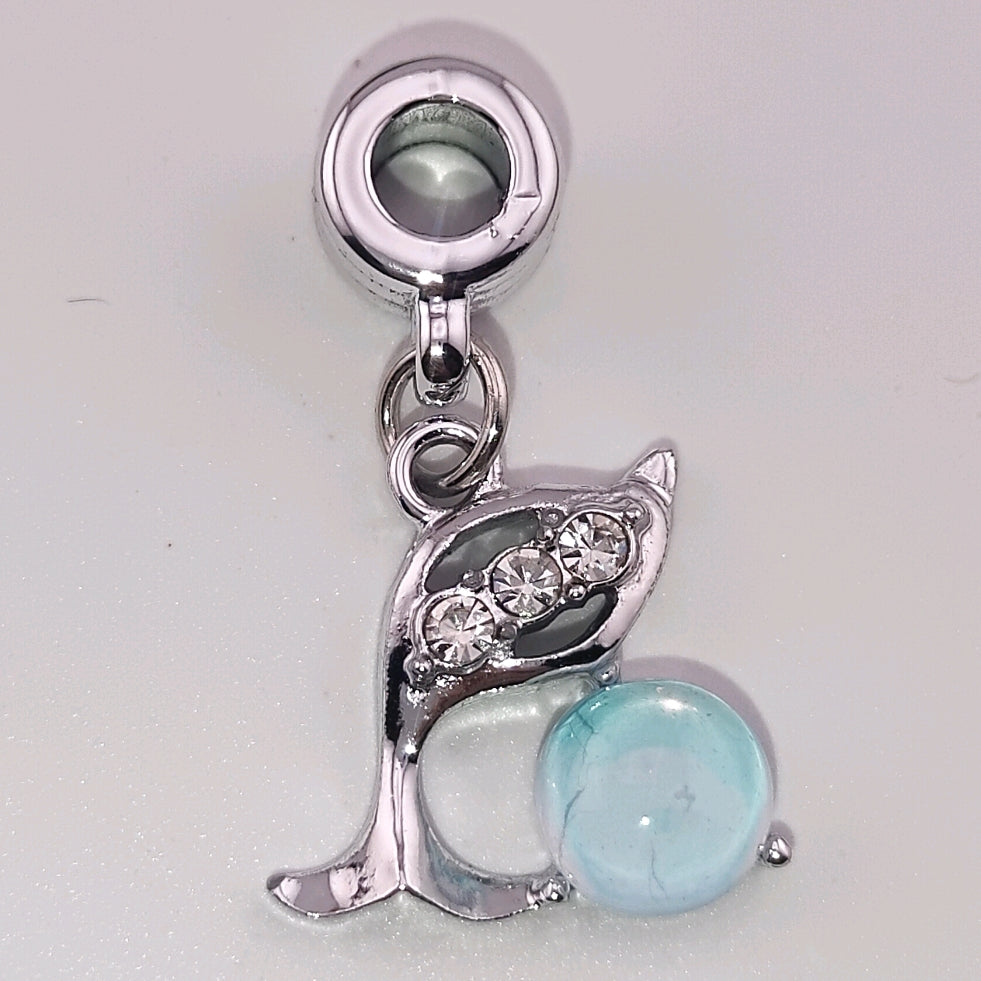 Mixed Color Dolphin Cat 's-eye  Spacer Charms Fit For Beadable Pens