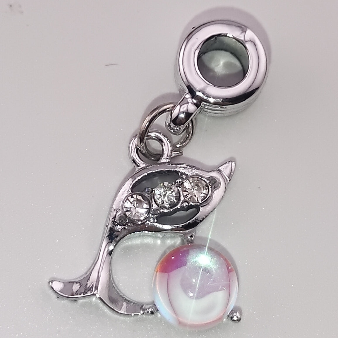 Mixed Color Dolphin Cat 's-eye  Spacer Charms Fit For Beadable Pens